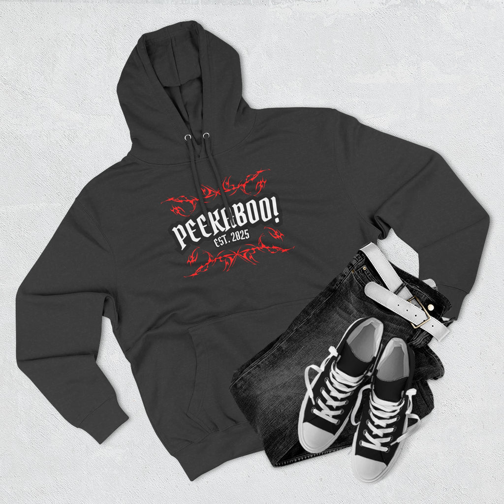 Peekaboo! Three-Panel Fleece Hoodie - Cozy, Fun, Unisex Gift for Any Occasion, Perfect for Casual Outfits, Festival Wear, and Layering