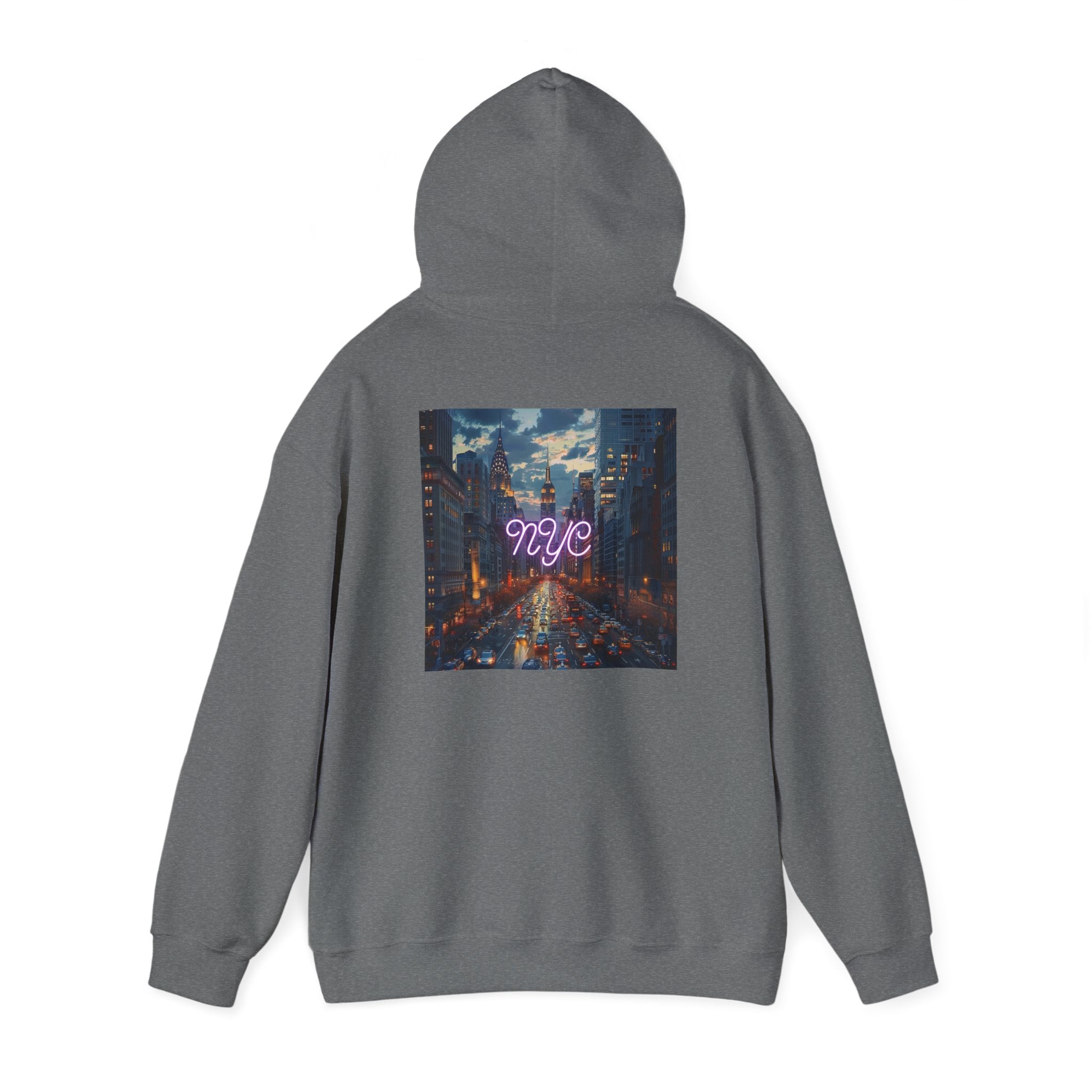 NYC Neon Lights Unisex Heavy Blend™ Hooded Sweatshirt - Cozy Urban Style