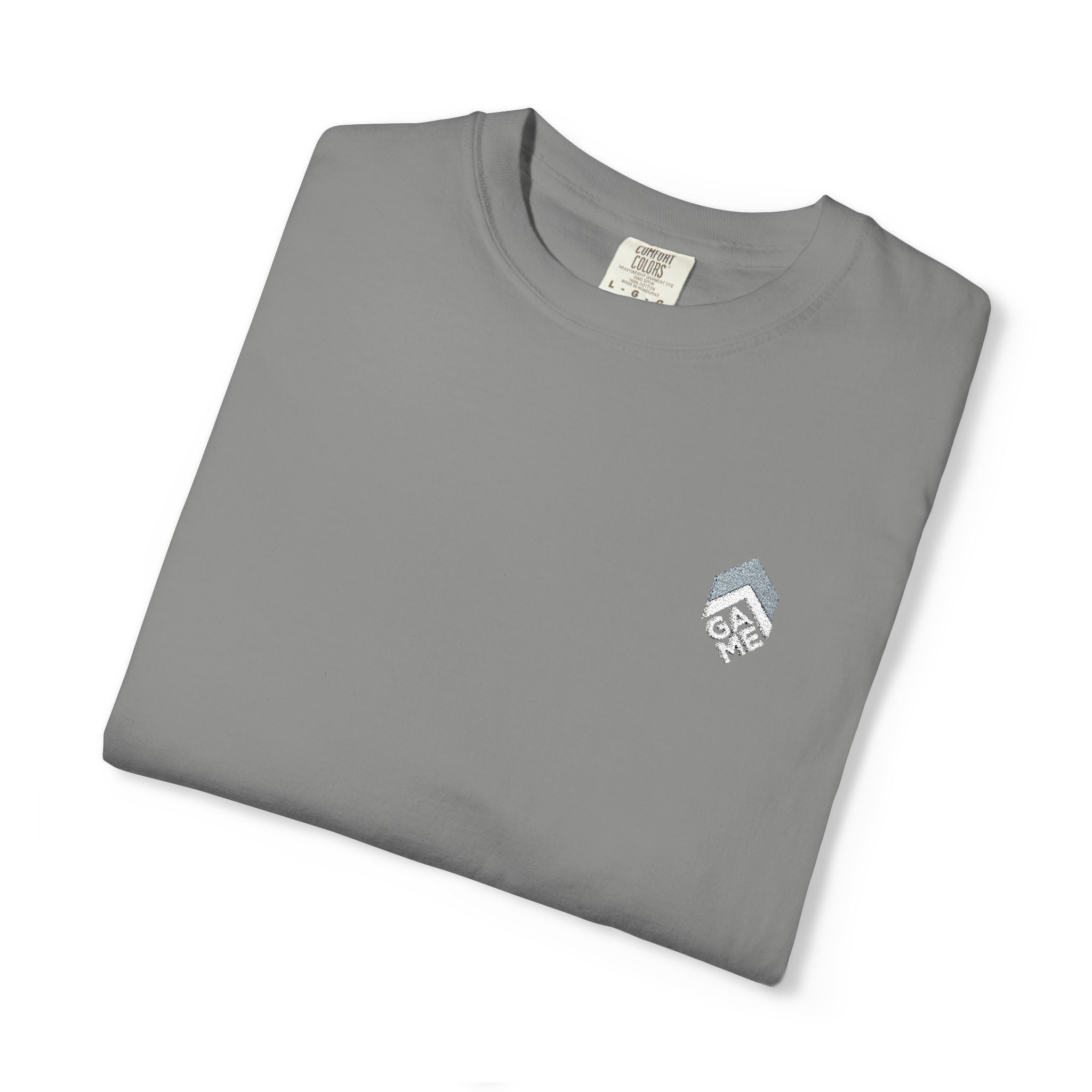 Golden Sunrise Tee — Small Floral Heart Chest Graphic