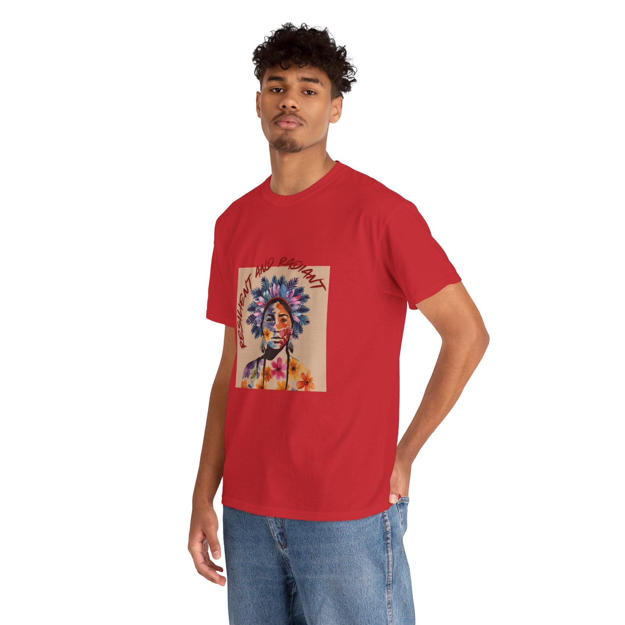 Empowered Floral Unisex Heavy Cotton Tee - Fresh & Radiant Design