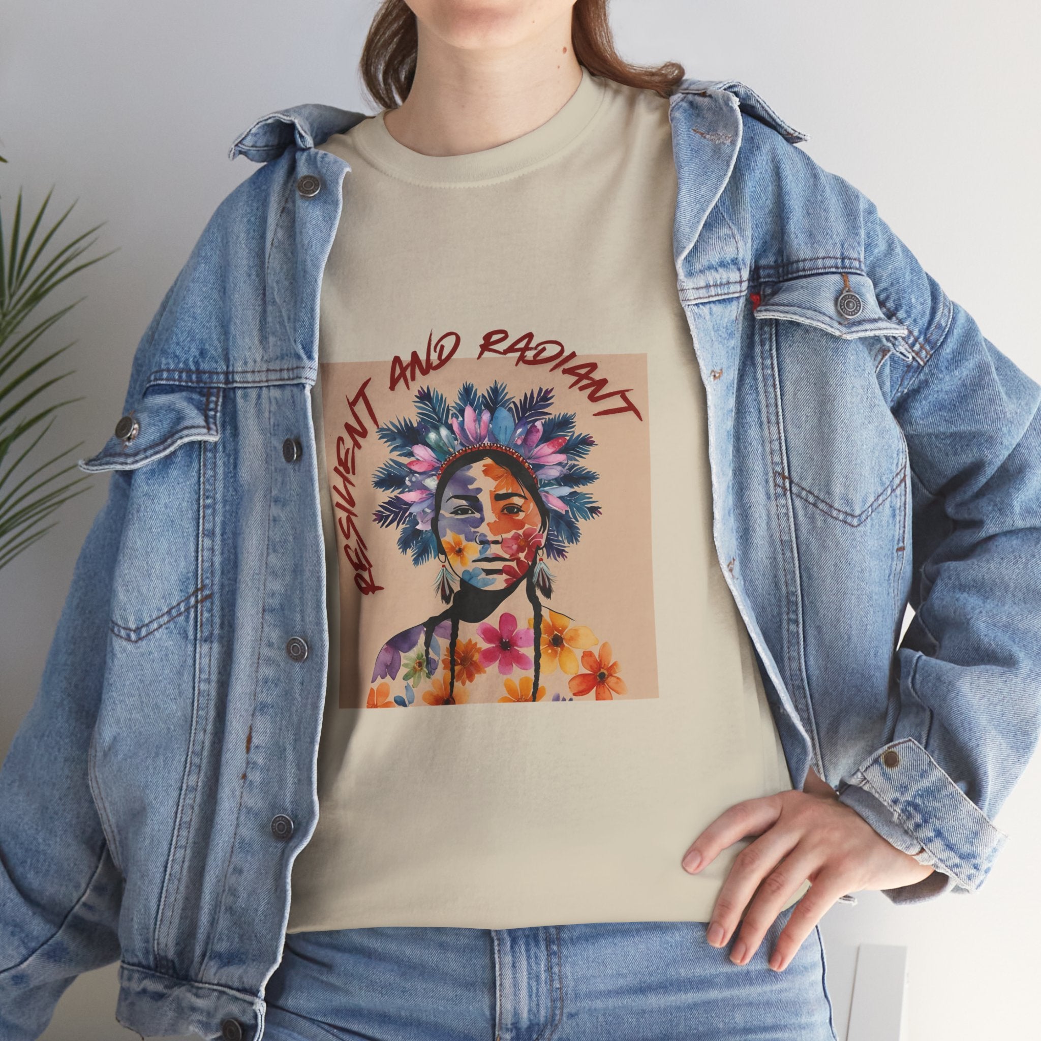 Empowered Floral Unisex Heavy Cotton Tee - Fresh & Radiant Design