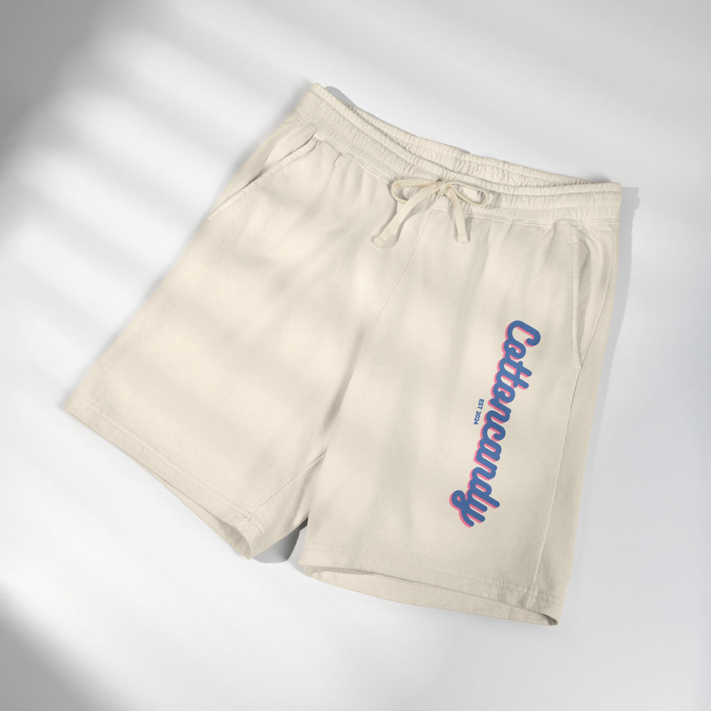 Cotton Candy Graphic Sweat Shorts — Lightweight Garment-Dyed Fleece