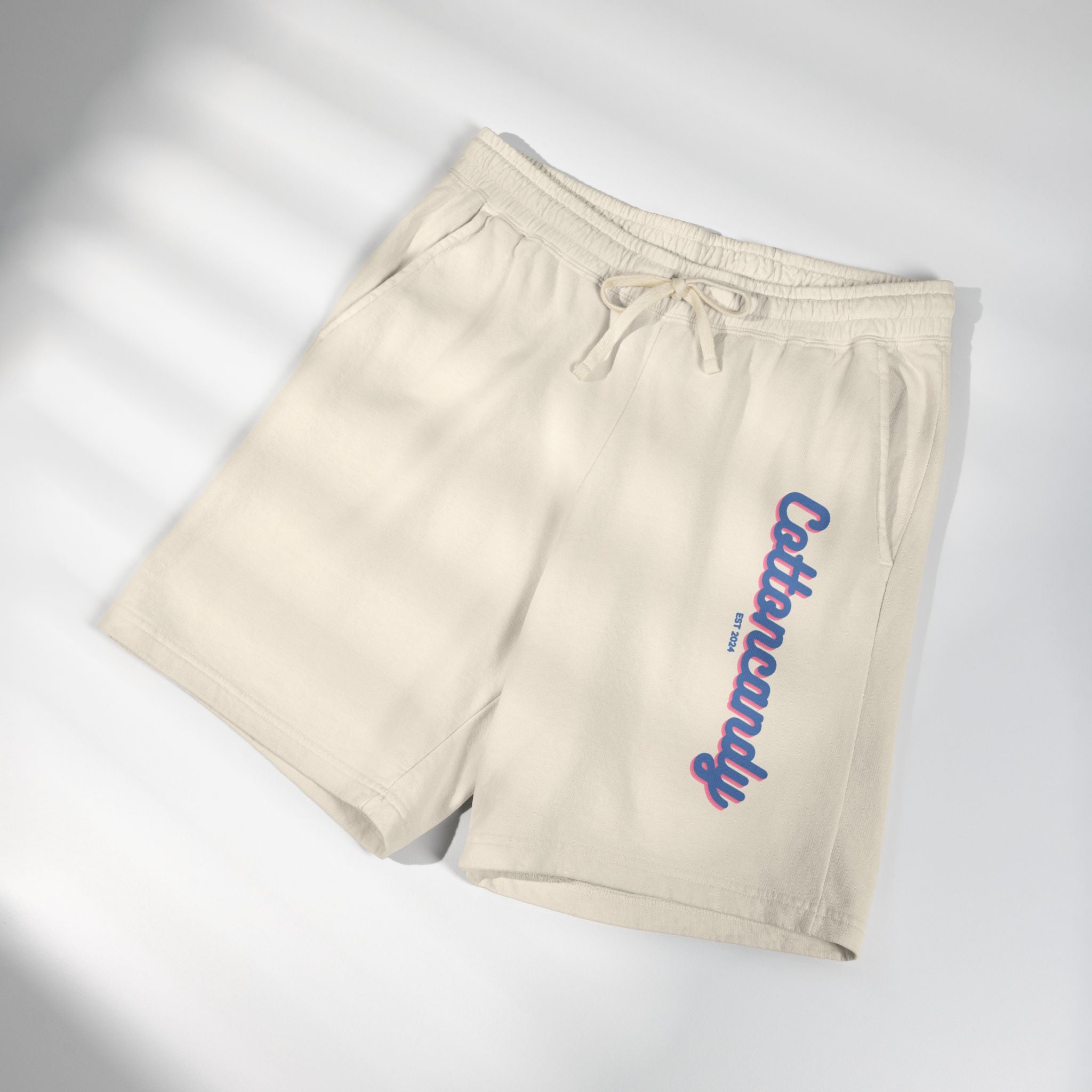 Cotton Candy Graphic Sweat Shorts — Lightweight Garment-Dyed Fleece