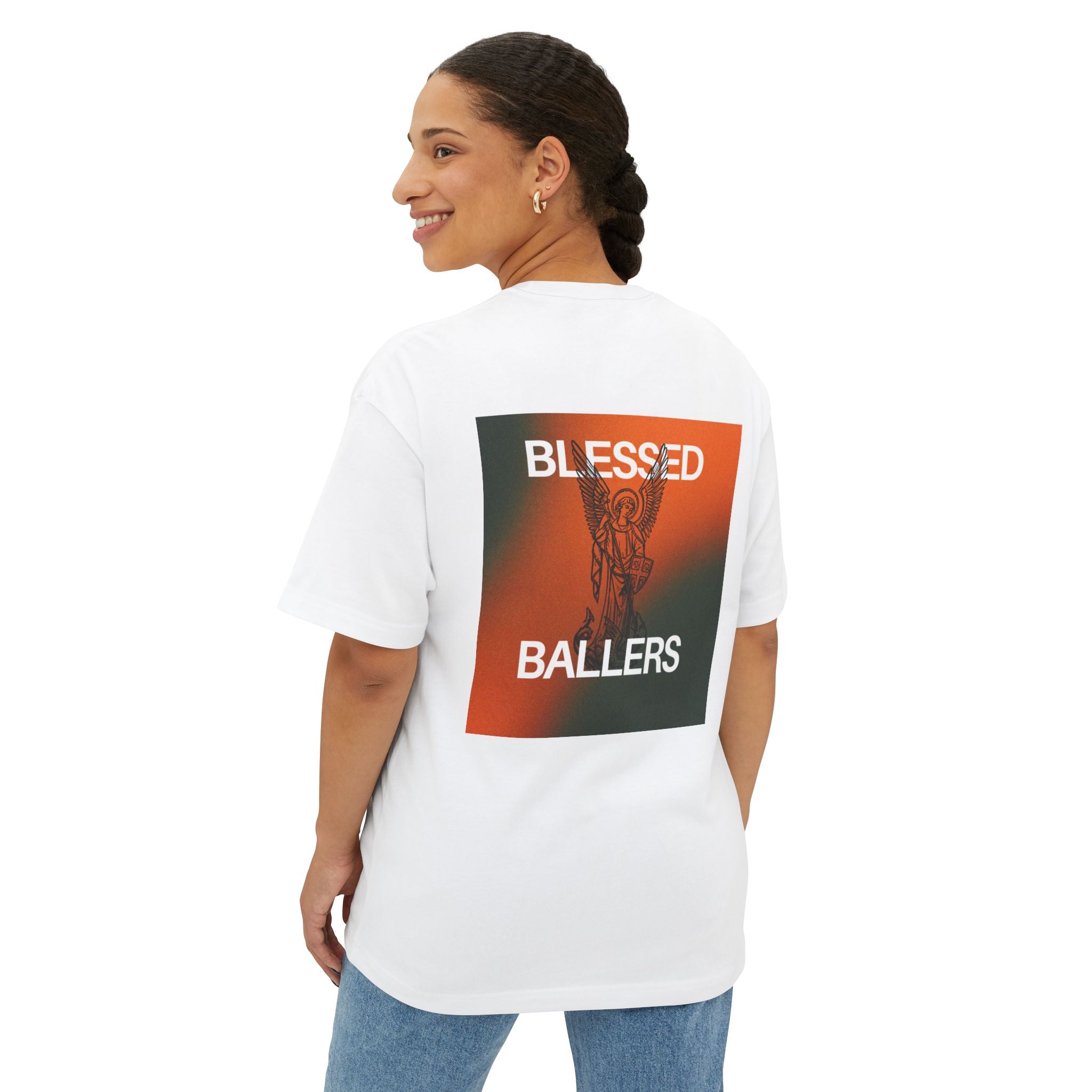 Unisex Oversized Boxy Tee - Blessed Ballers Graphic Shirt