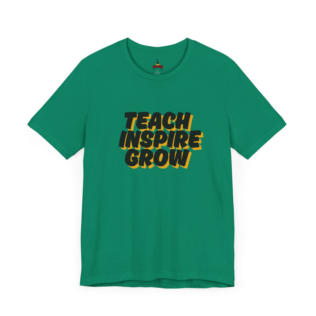 Inspiring Teacher Tee - Teach Inspire Grow Unisex Jersey Short Sleeve Shirt