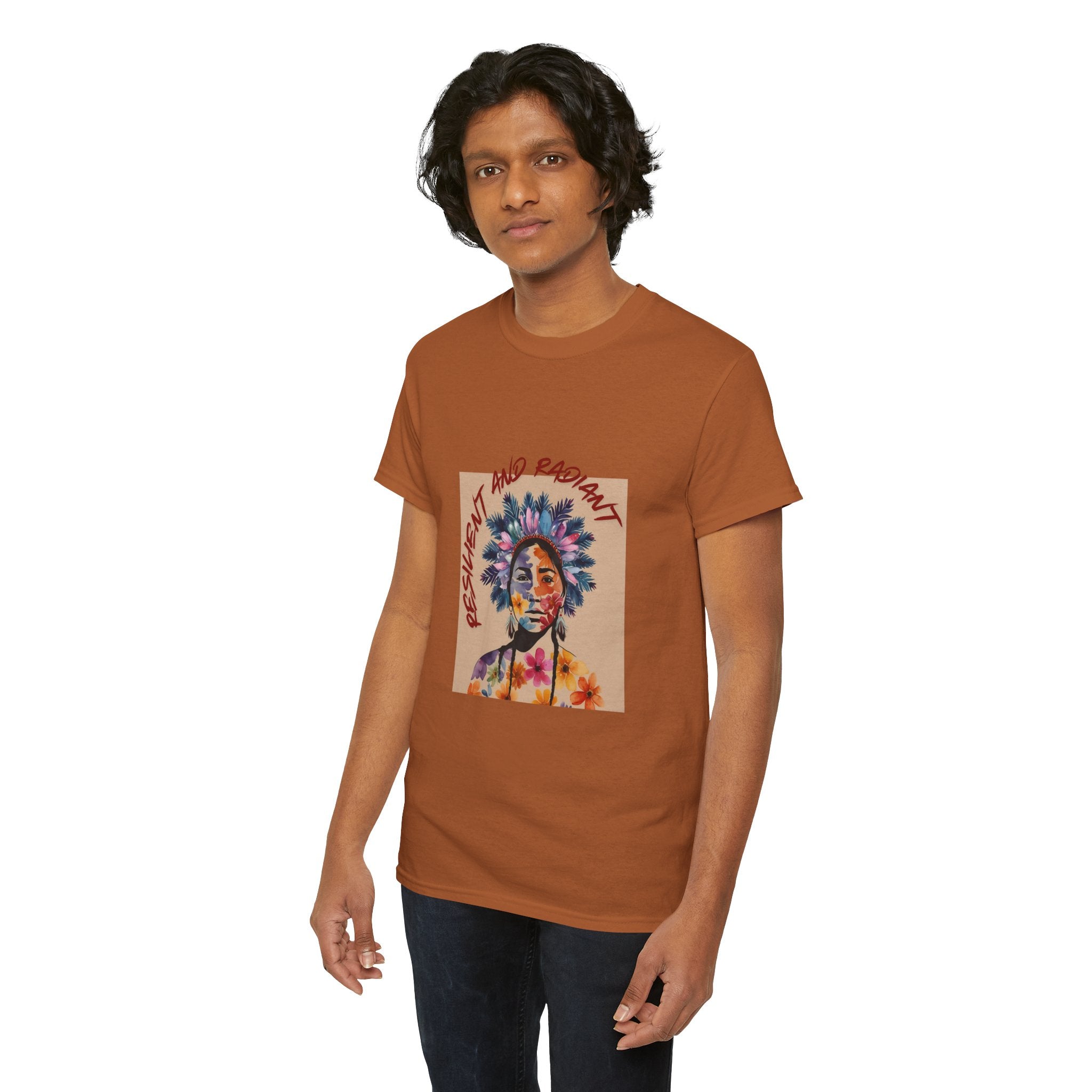 Empowered Floral Unisex Heavy Cotton Tee - Fresh & Radiant Design