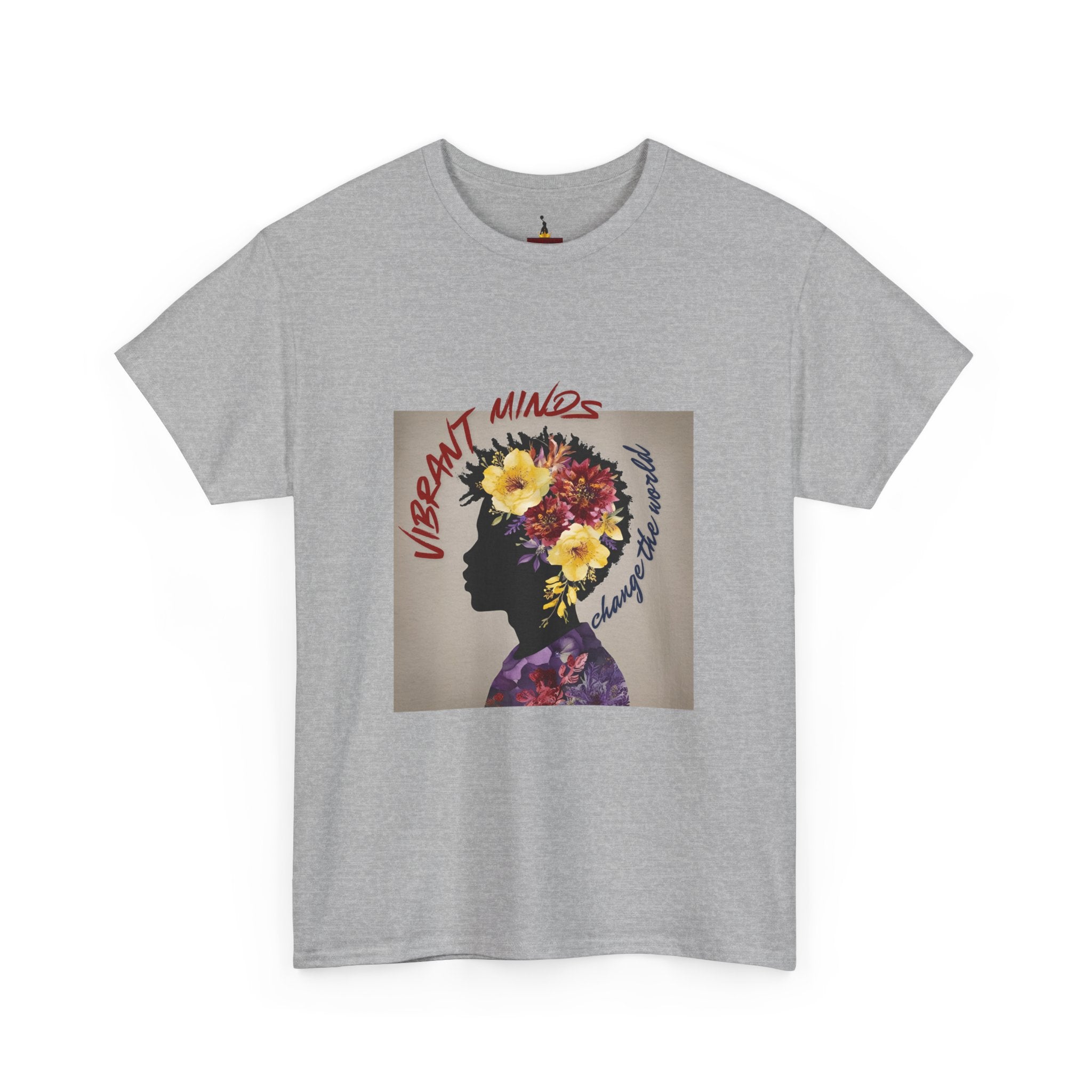 Vibrant Minds Unisex Heavy Cotton Tee – Embrace Creativity with Floral Design
