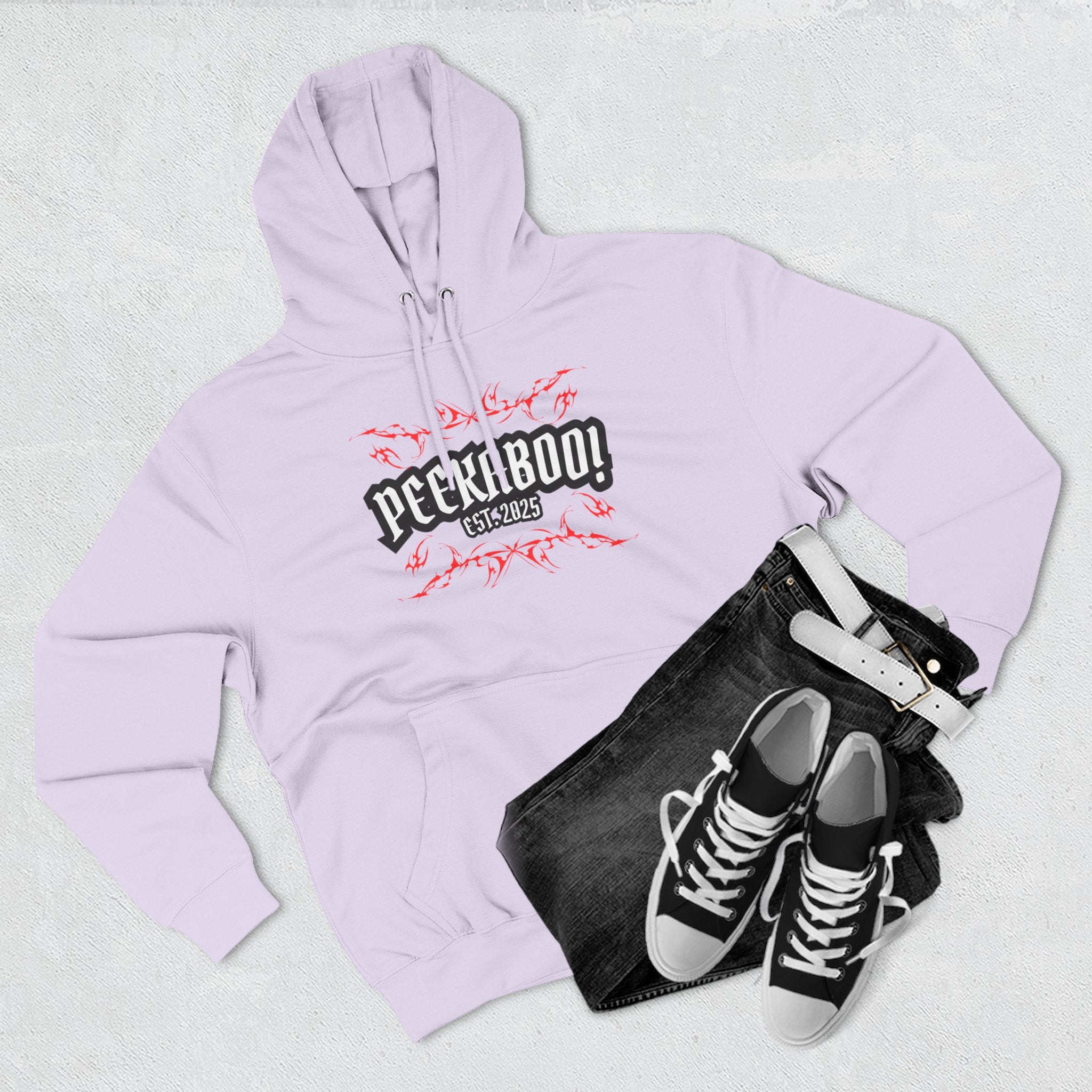 Peekaboo! Three-Panel Fleece Hoodie - Cozy, Fun, Unisex Gift for Any Occasion, Perfect for Casual Outfits, Festival Wear, and Layering