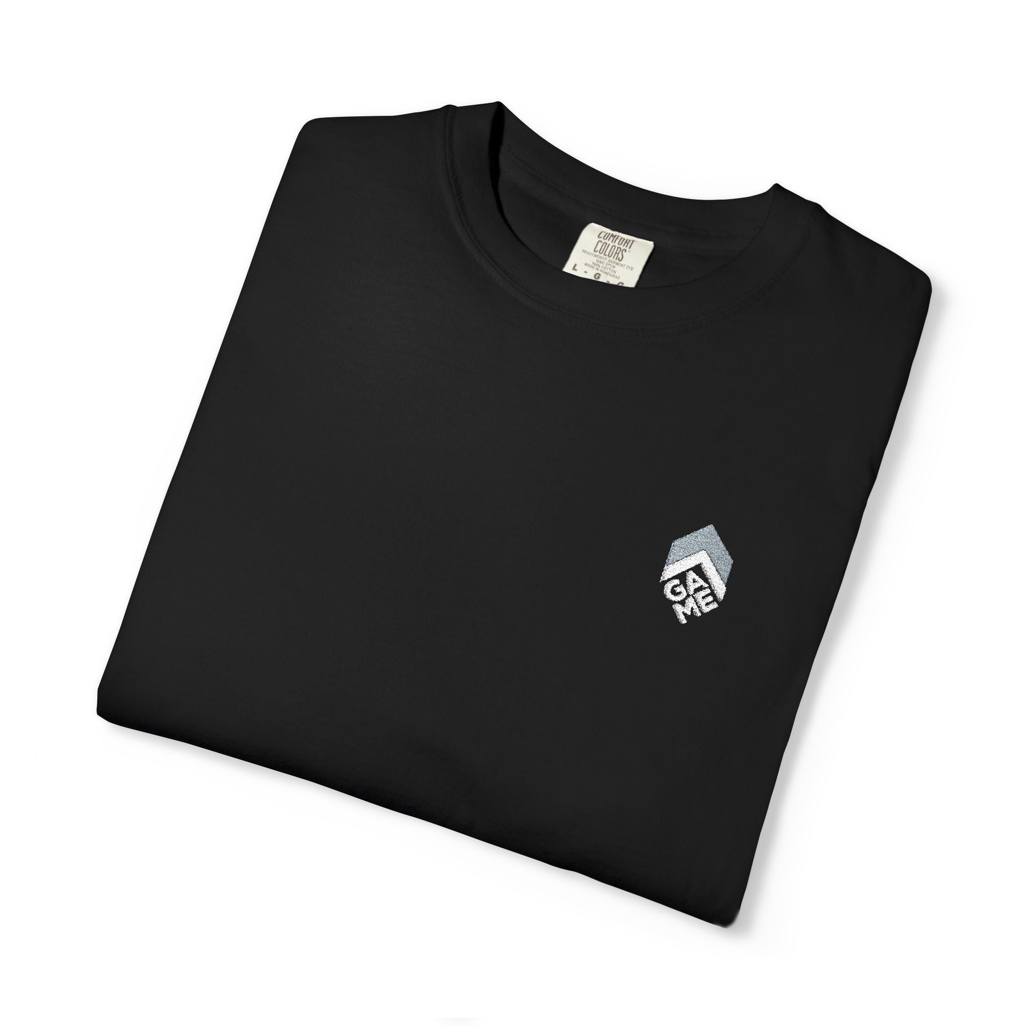 Golden Sunrise Tee — Small Floral Heart Chest Graphic