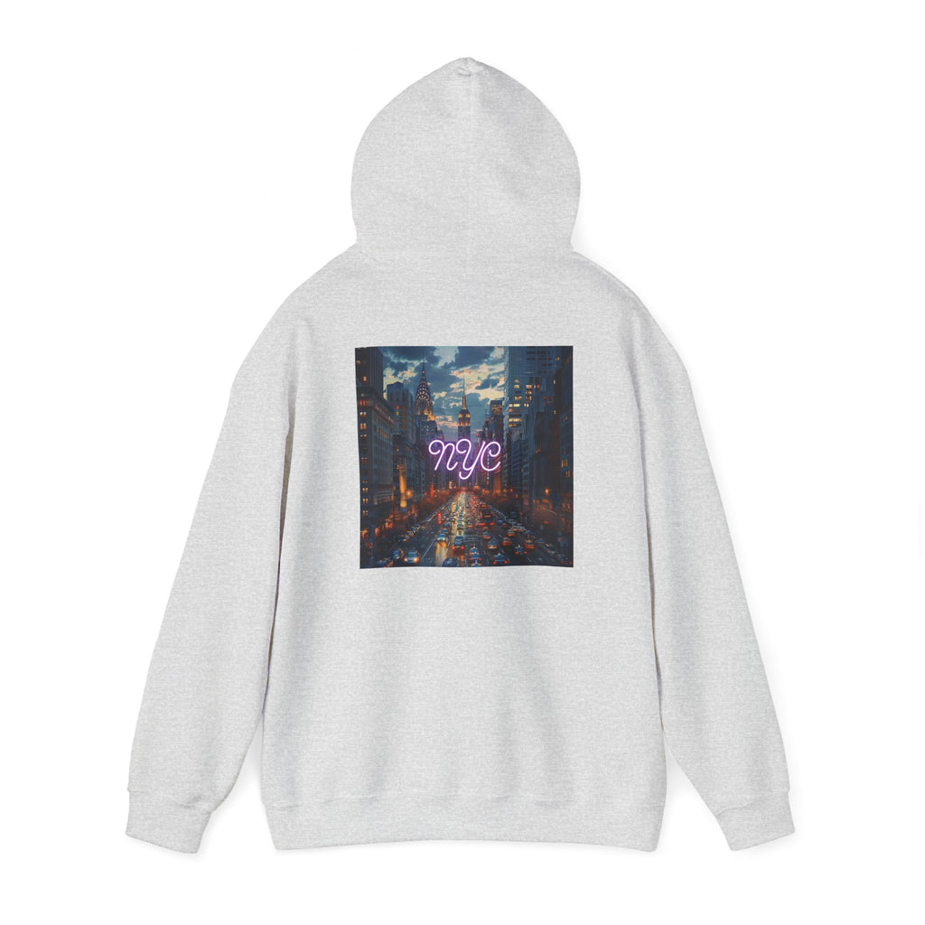 NYC Neon Lights Unisex Heavy Blend™ Hooded Sweatshirt - Cozy Urban Style