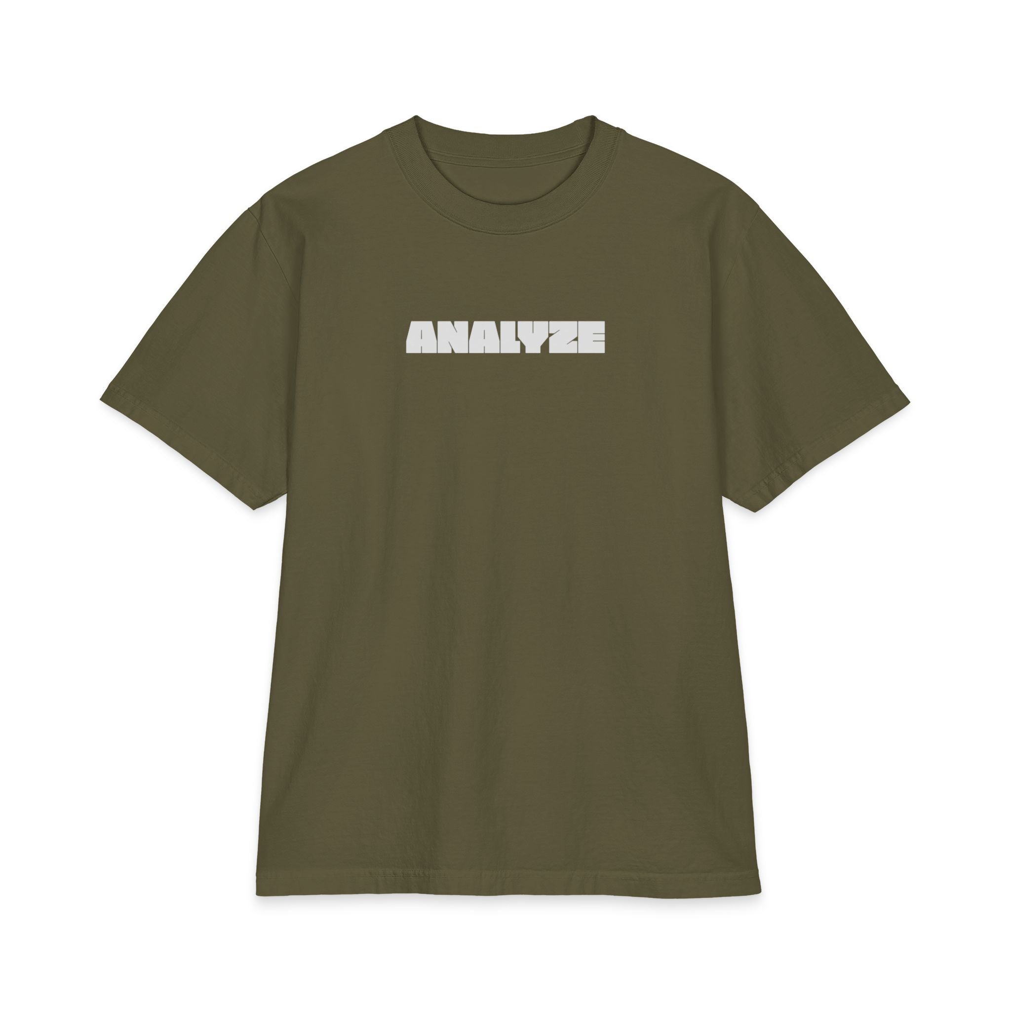 Analyze Graphic T‑Shirt — Minimalist White Short Sleeve