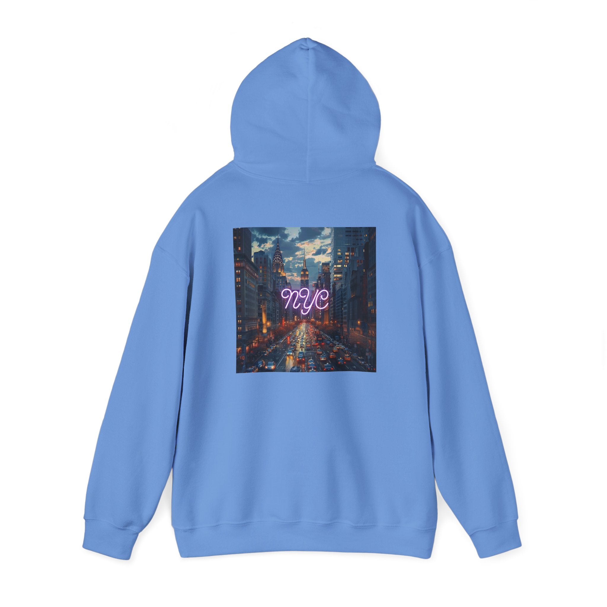 NYC Neon Lights Unisex Heavy Blend™ Hooded Sweatshirt - Cozy Urban Style