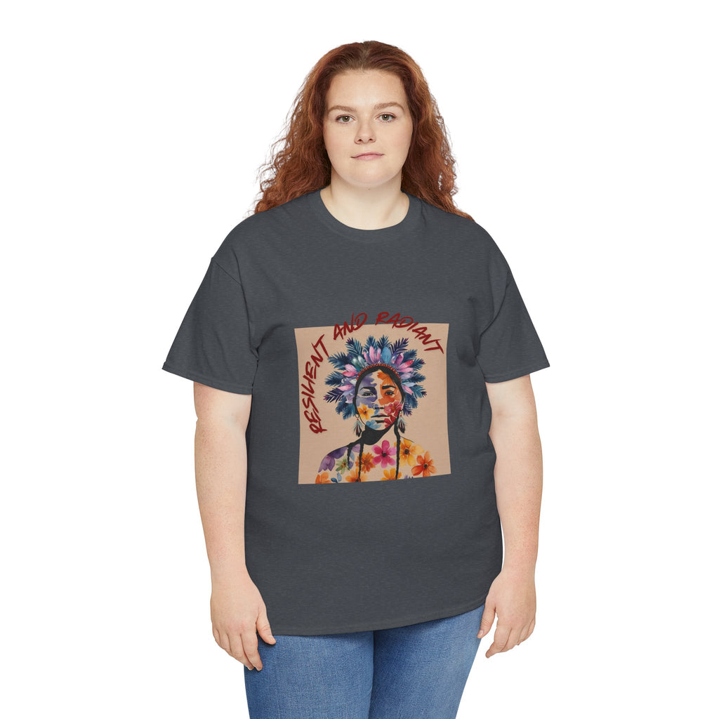 Empowered Floral Unisex Heavy Cotton Tee - Fresh & Radiant Design