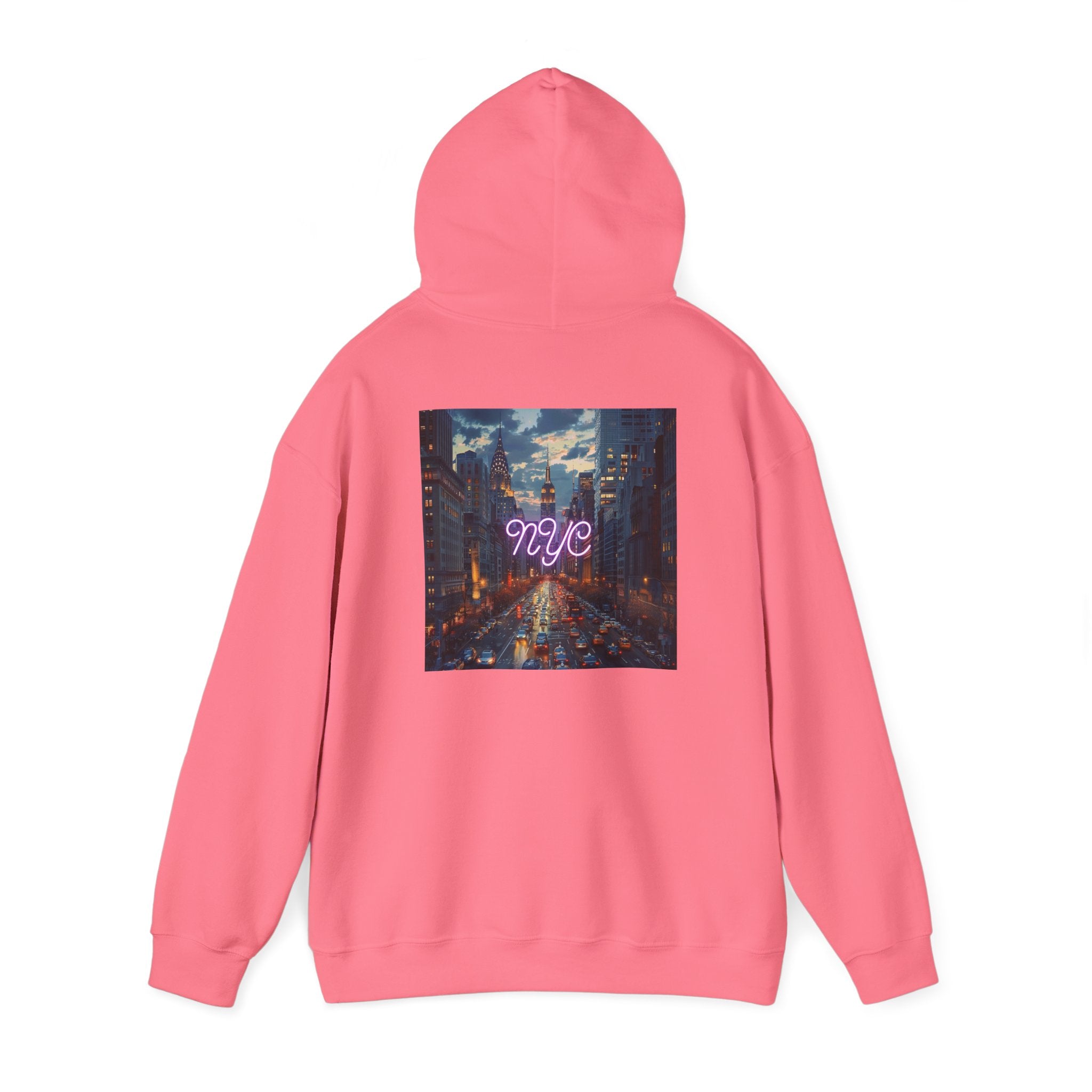 NYC Neon Lights Unisex Heavy Blend™ Hooded Sweatshirt - Cozy Urban Style