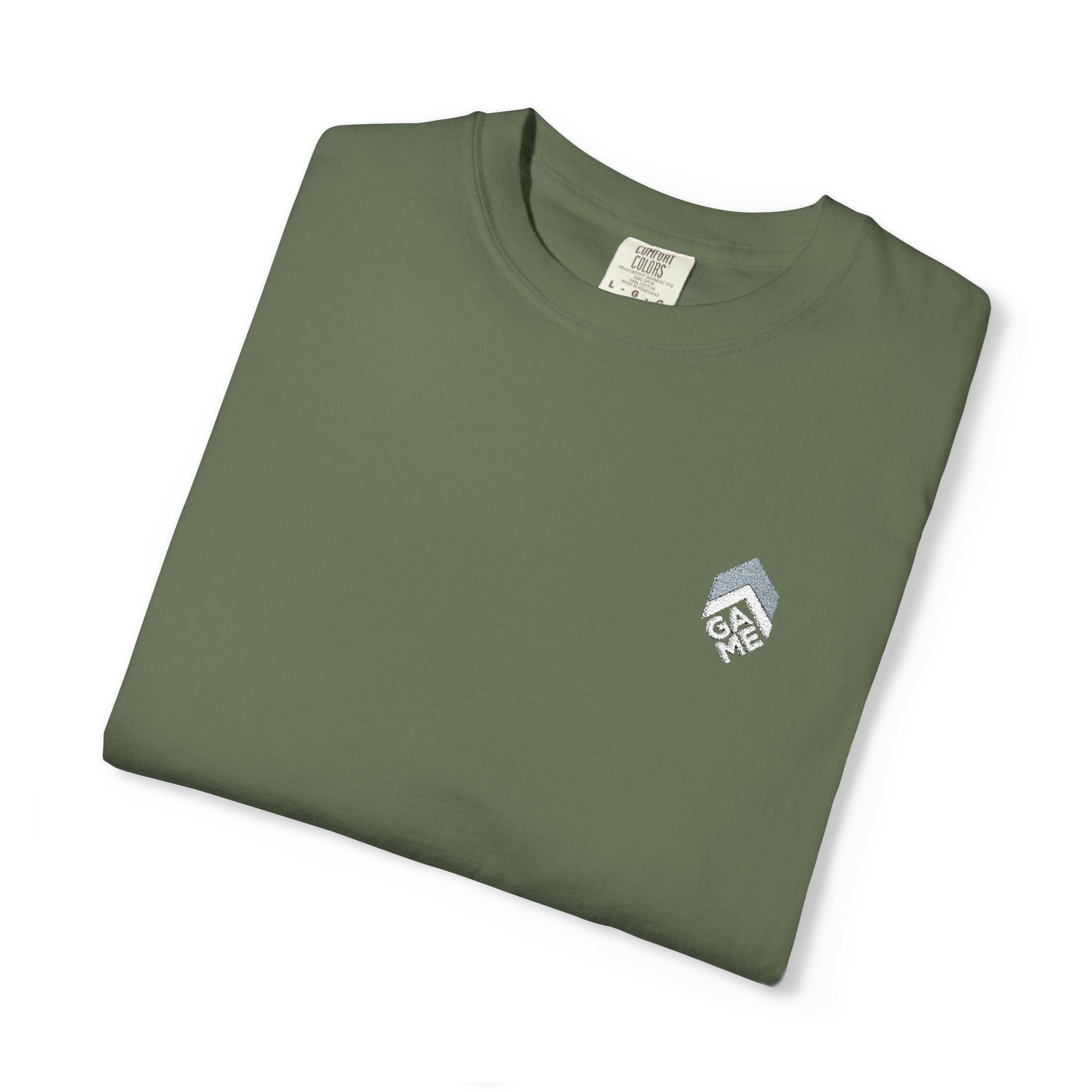 Golden Sunrise Tee — Small Floral Heart Chest Graphic