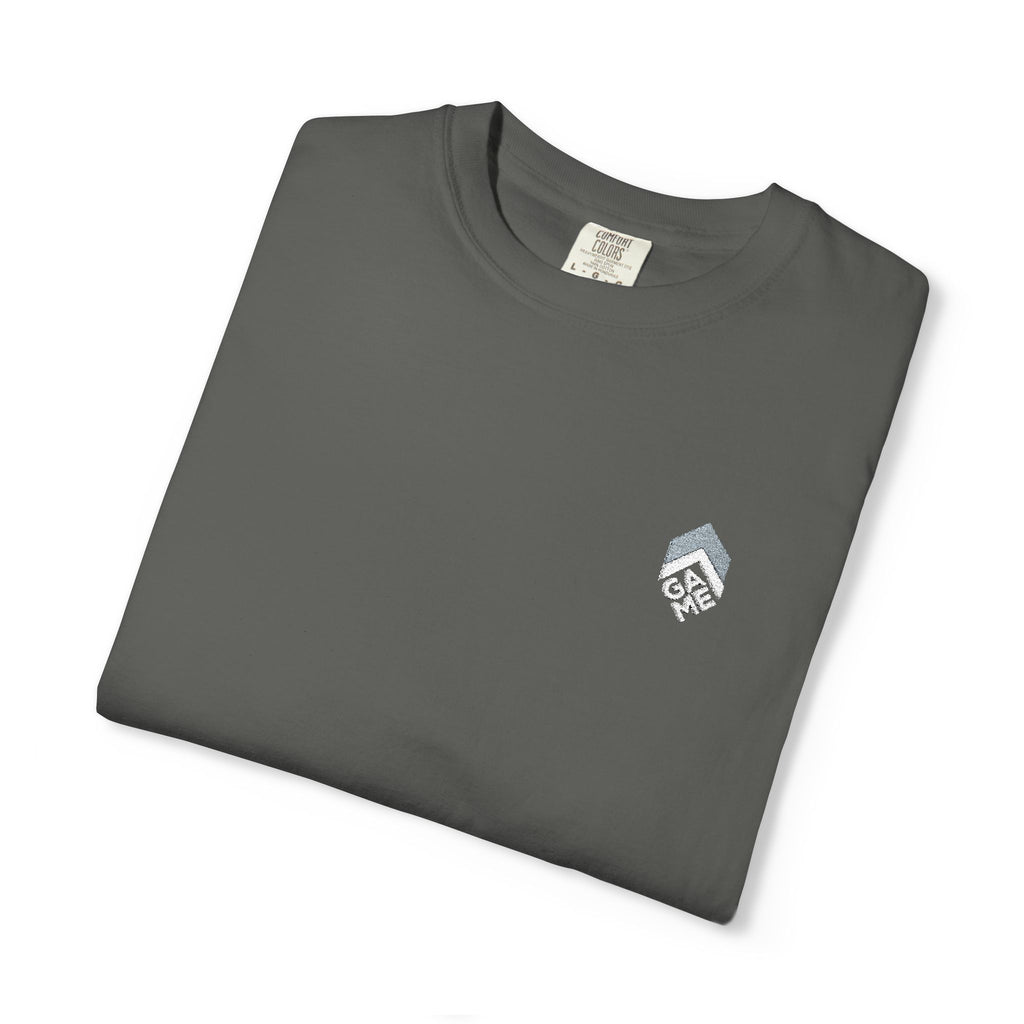 Golden Sunrise Tee — Small Floral Heart Chest Graphic
