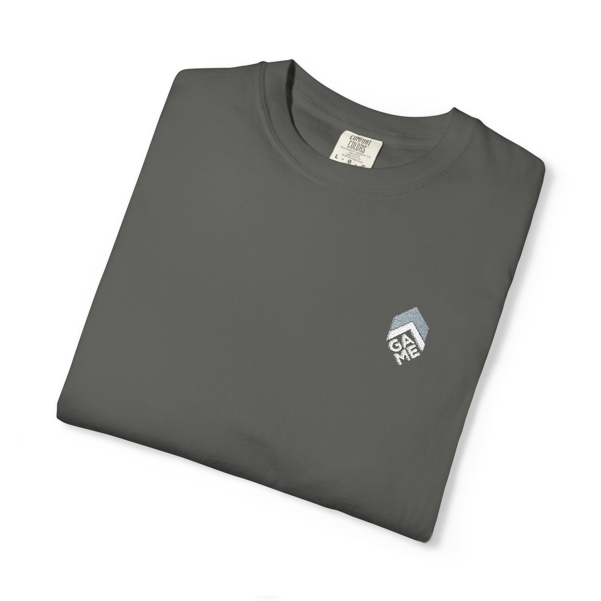 Golden Sunrise Tee — Small Floral Heart Chest Graphic