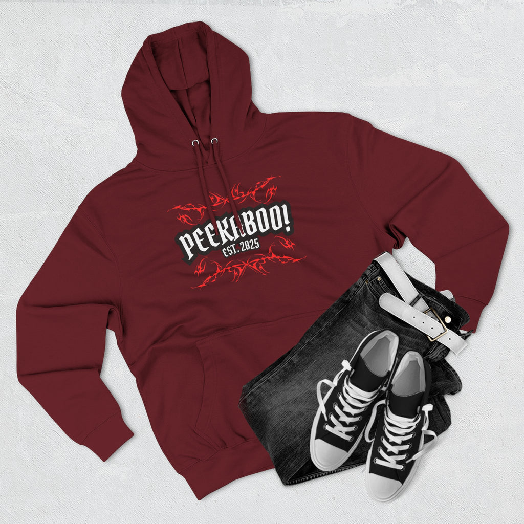 Peekaboo! Three-Panel Fleece Hoodie - Cozy, Fun, Unisex Gift for Any Occasion, Perfect for Casual Outfits, Festival Wear, and Layering