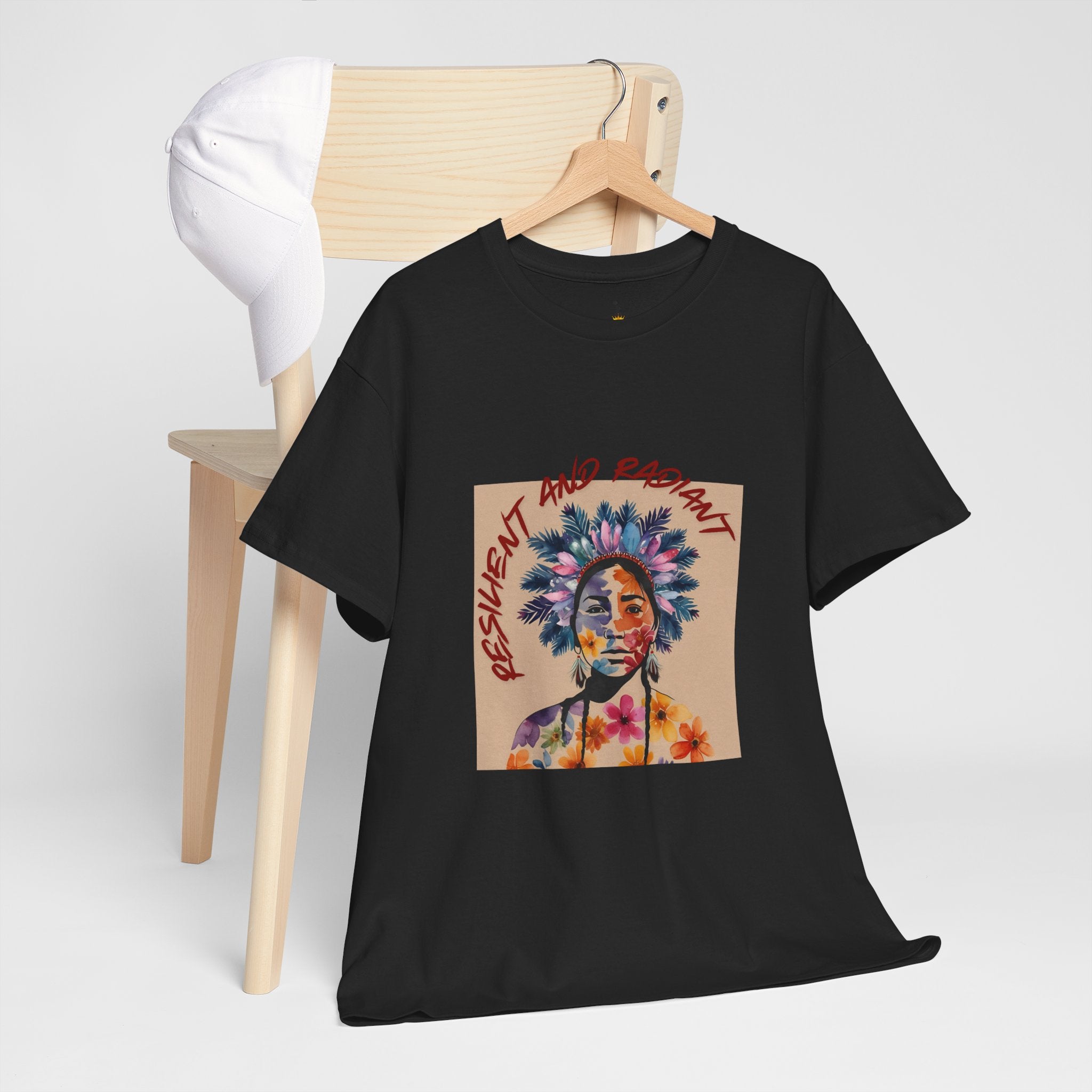 Empowered Floral Unisex Heavy Cotton Tee - Fresh & Radiant Design