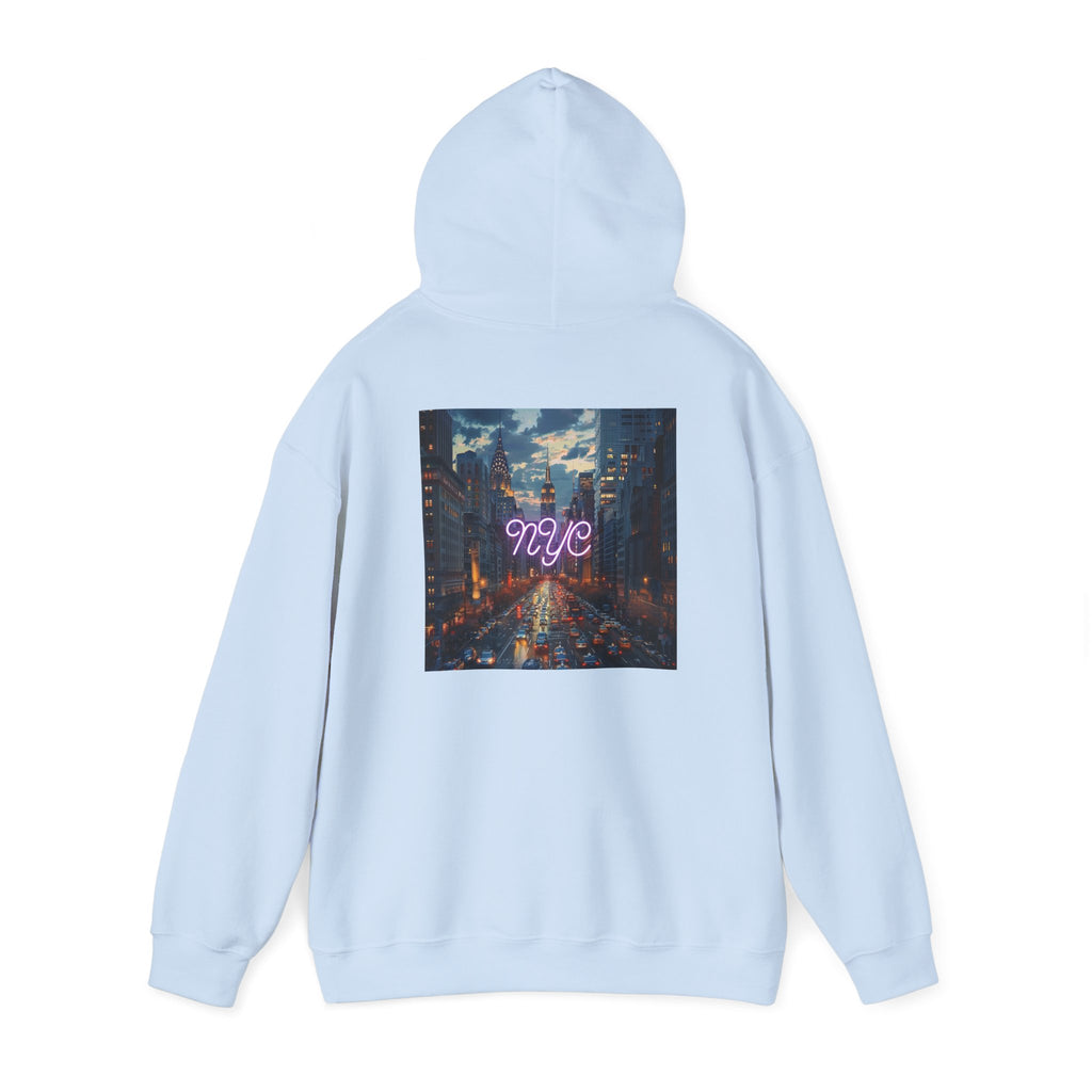 NYC Neon Lights Unisex Heavy Blend™ Hooded Sweatshirt - Cozy Urban Style