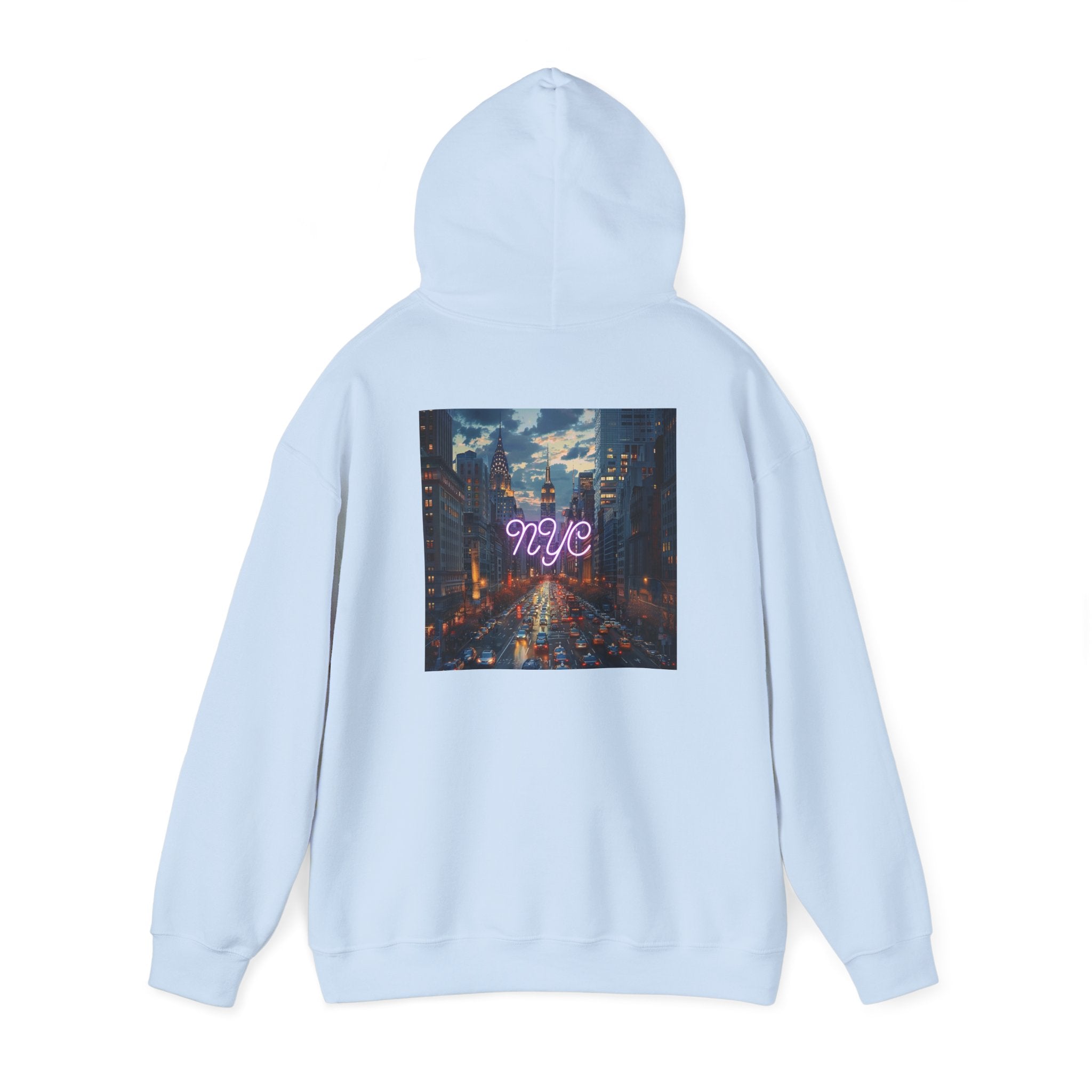 NYC Neon Lights Unisex Heavy Blend™ Hooded Sweatshirt - Cozy Urban Style