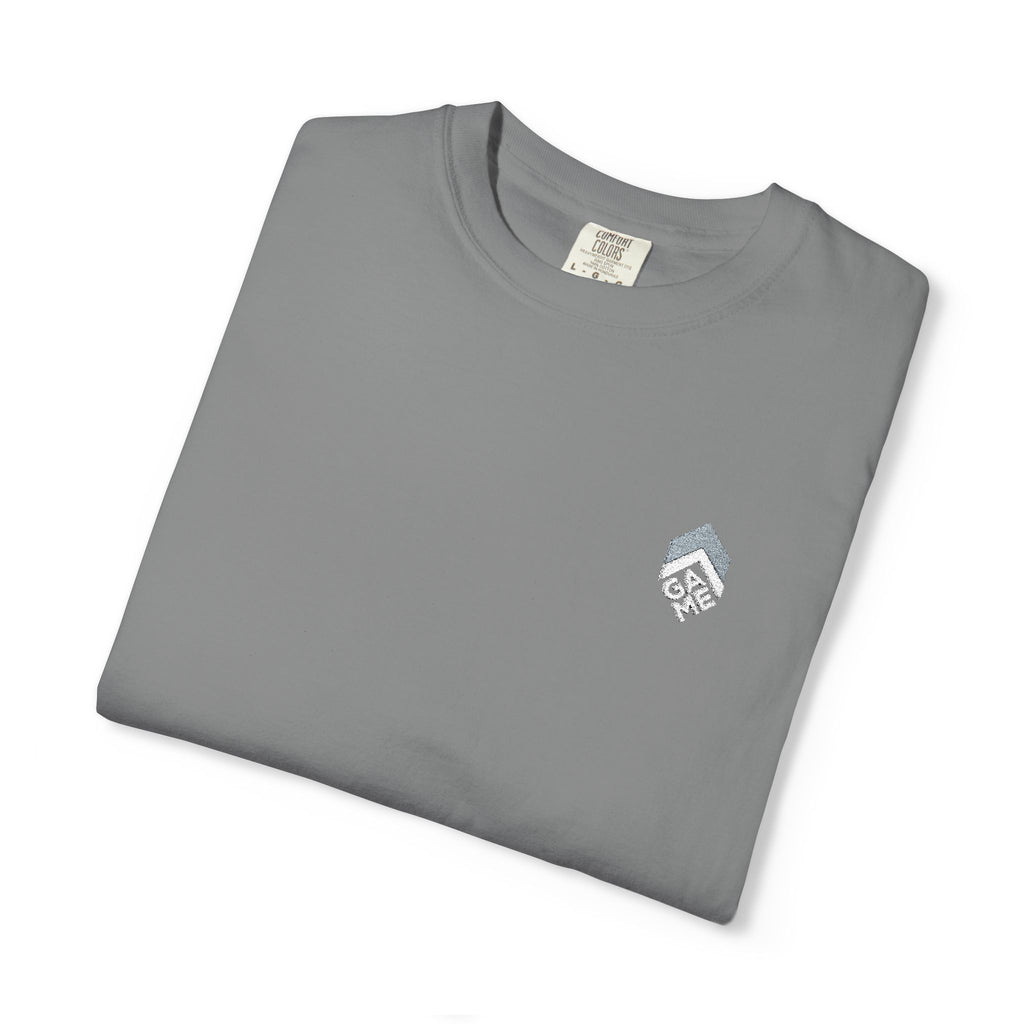 Golden Sunrise Tee — Small Floral Heart Chest Graphic