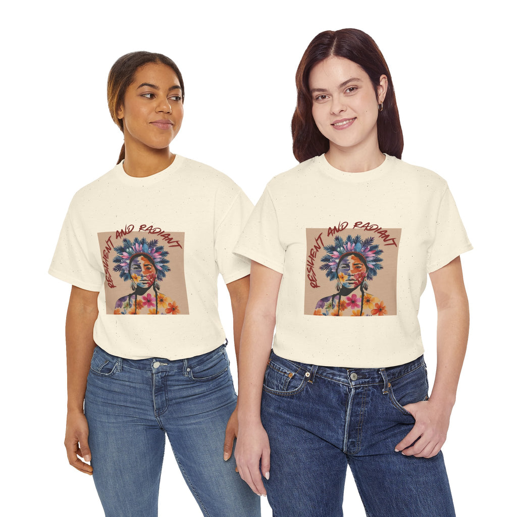 Empowered Floral Unisex Heavy Cotton Tee - Fresh & Radiant Design