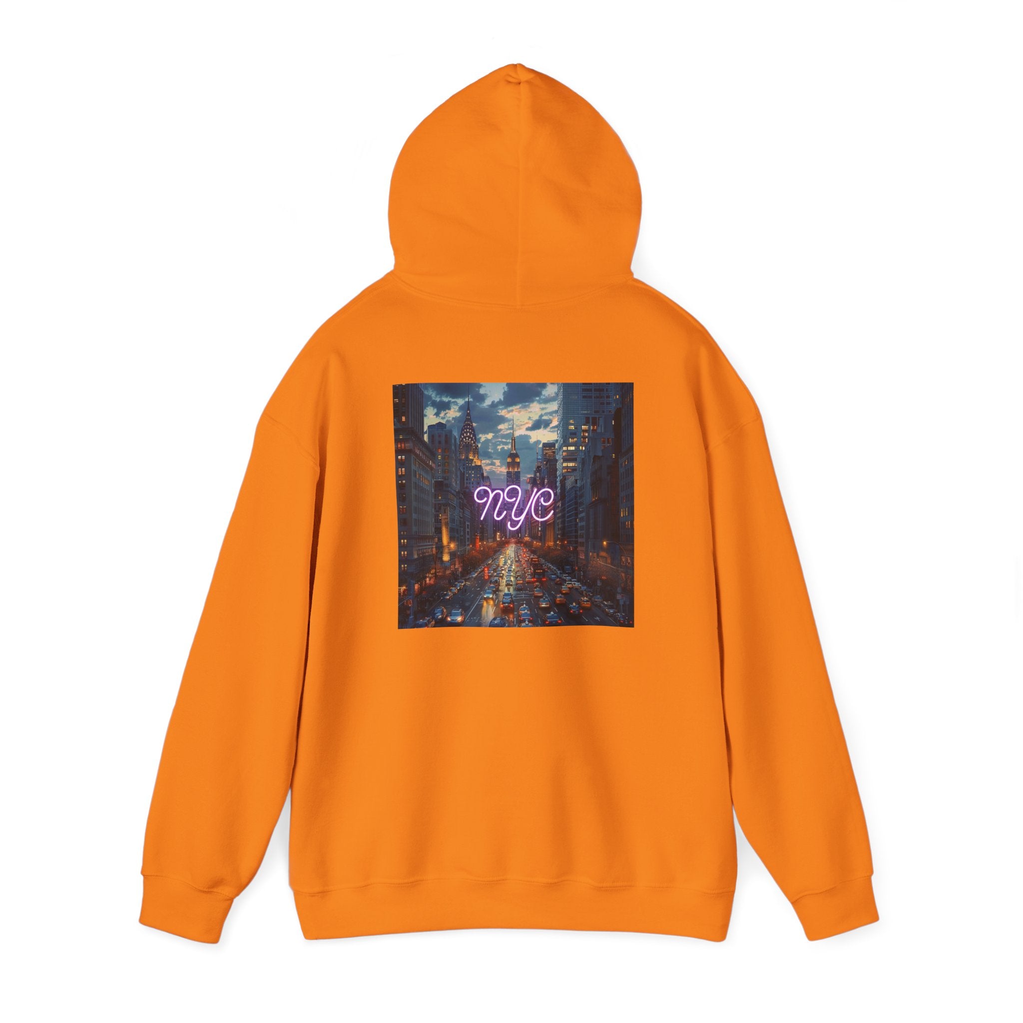 NYC Neon Lights Unisex Heavy Blend™ Hooded Sweatshirt - Cozy Urban Style