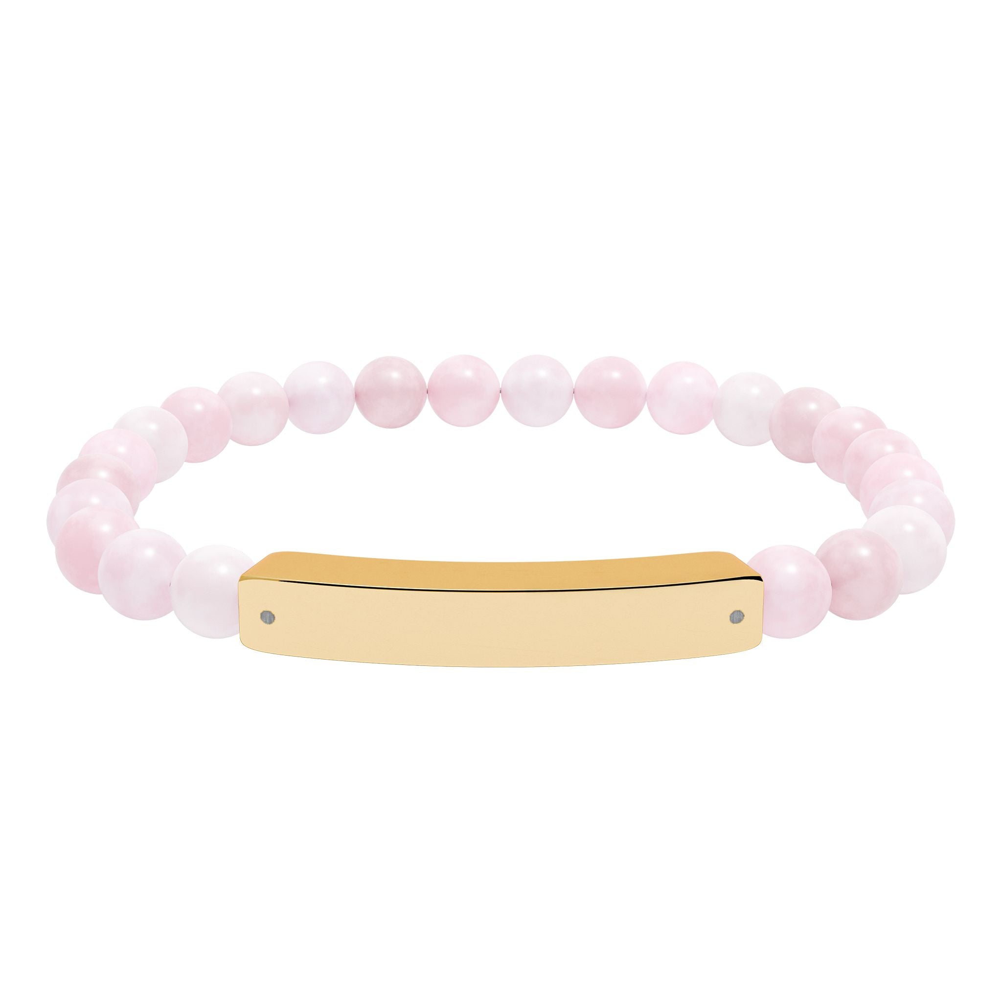 Flow Engravable Natural Stone Bead Stretch Bracelet – Personalized Bar Bracelet