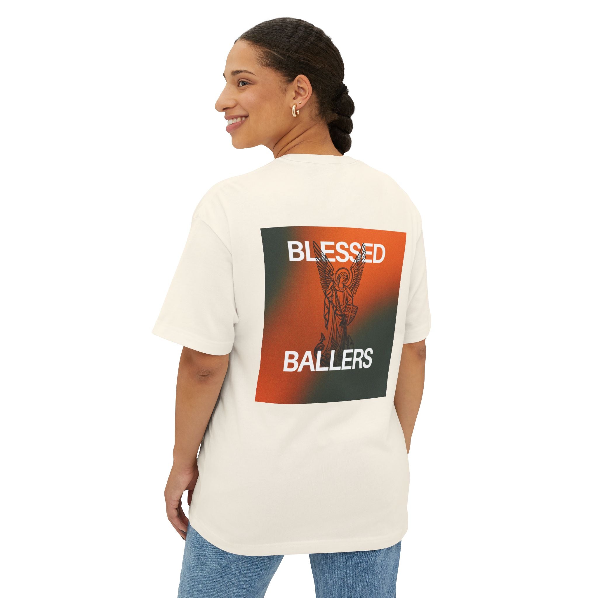 Unisex Oversized Boxy Tee - Blessed Ballers Graphic Shirt