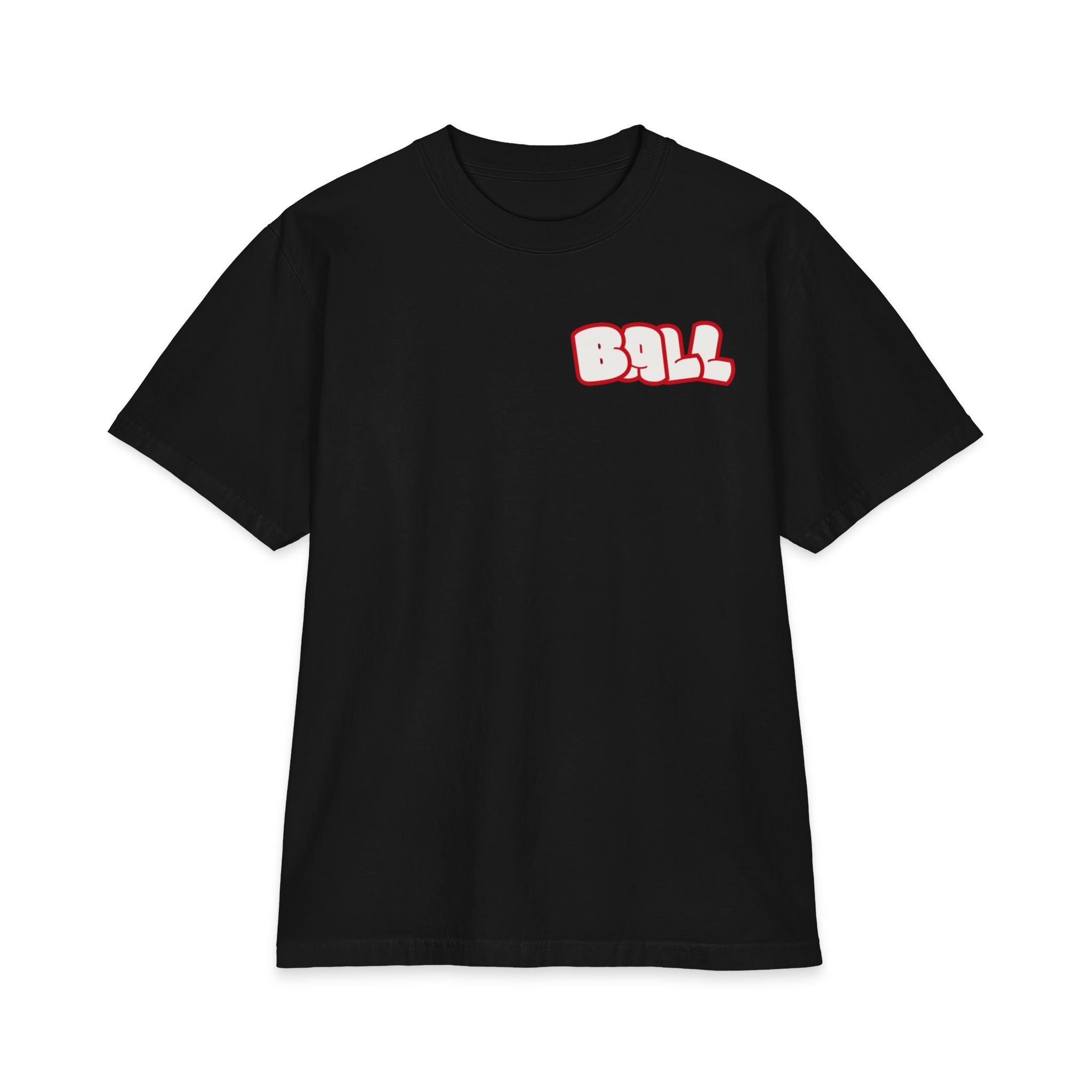 Ball Graphic T‑Shirt — Retro Bubble Logo Chest Print