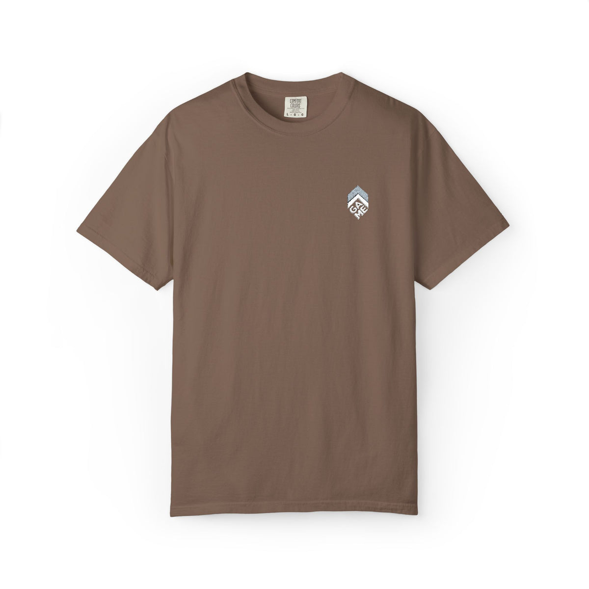 Golden Sunrise Tee — Small Floral Heart Chest Graphic