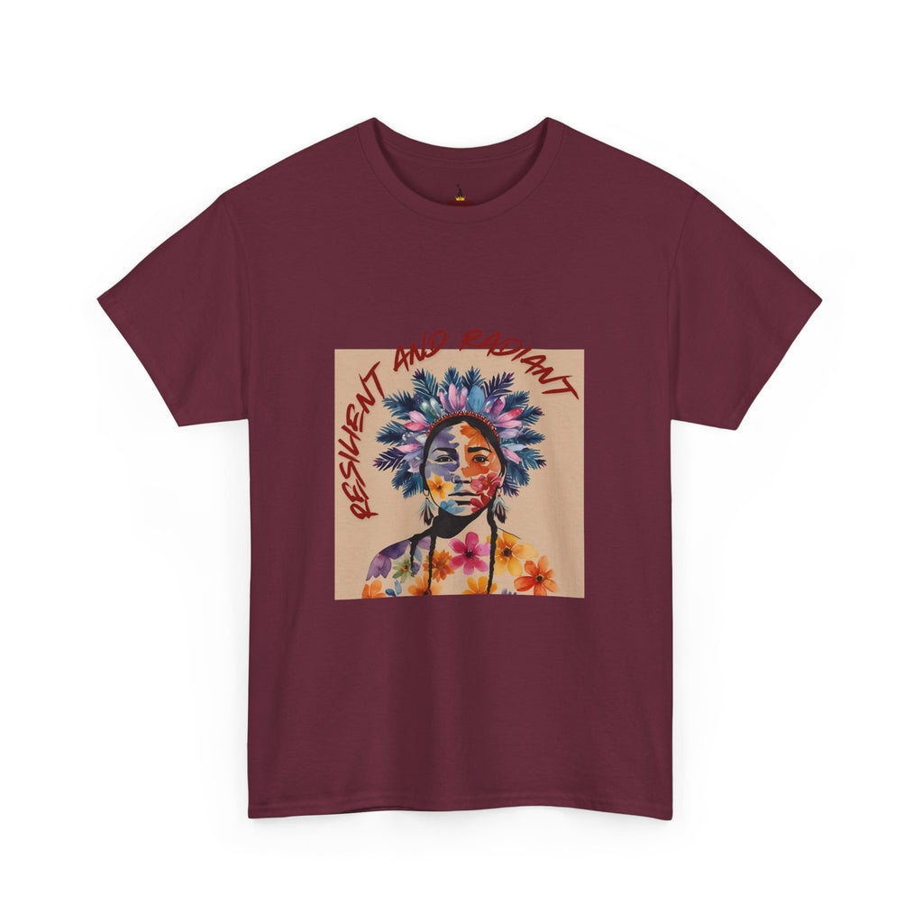 Empowered Floral Unisex Heavy Cotton Tee - Fresh & Radiant Design