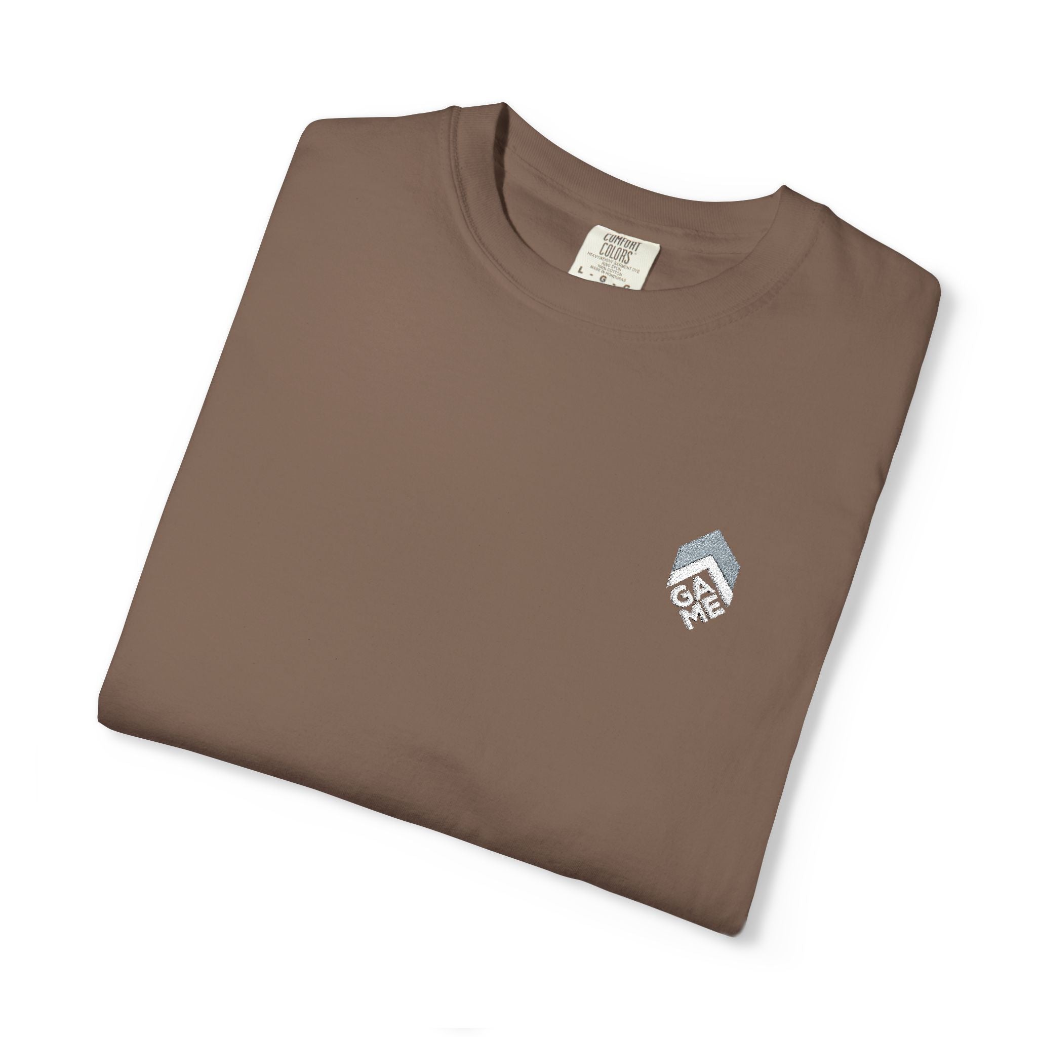Golden Sunrise Tee — Small Floral Heart Chest Graphic