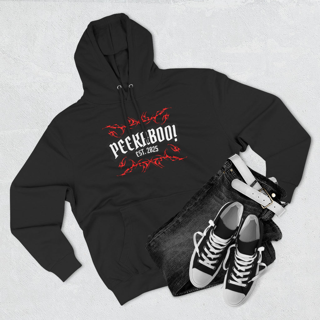 Peekaboo! Three-Panel Fleece Hoodie - Cozy, Fun, Unisex Gift for Any Occasion, Perfect for Casual Outfits, Festival Wear, and Layering