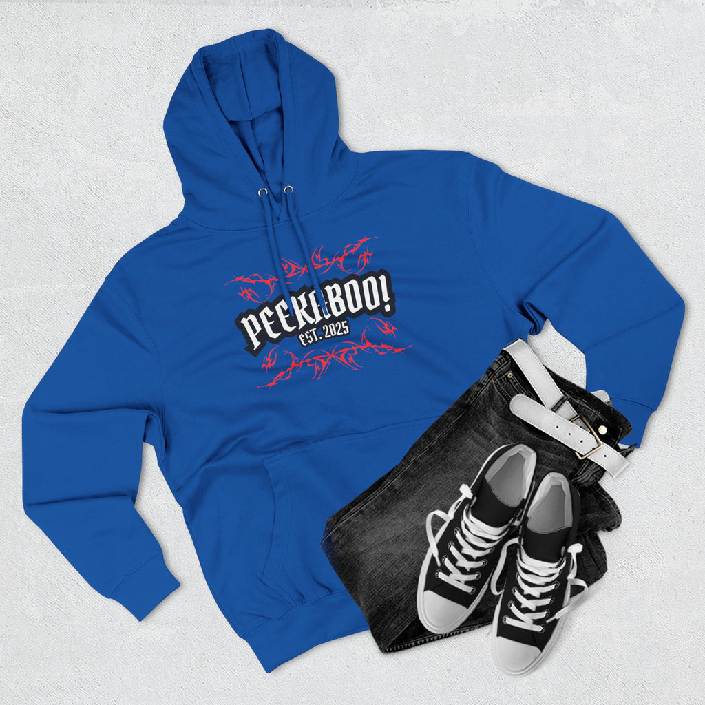 Peekaboo! Three-Panel Fleece Hoodie - Cozy, Fun, Unisex Gift for Any Occasion, Perfect for Casual Outfits, Festival Wear, and Layering