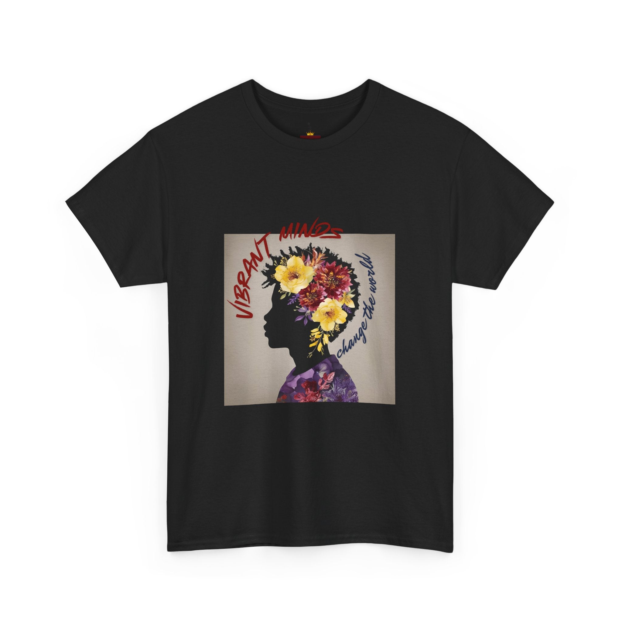 Vibrant Minds Unisex Heavy Cotton Tee – Embrace Creativity with Floral Design