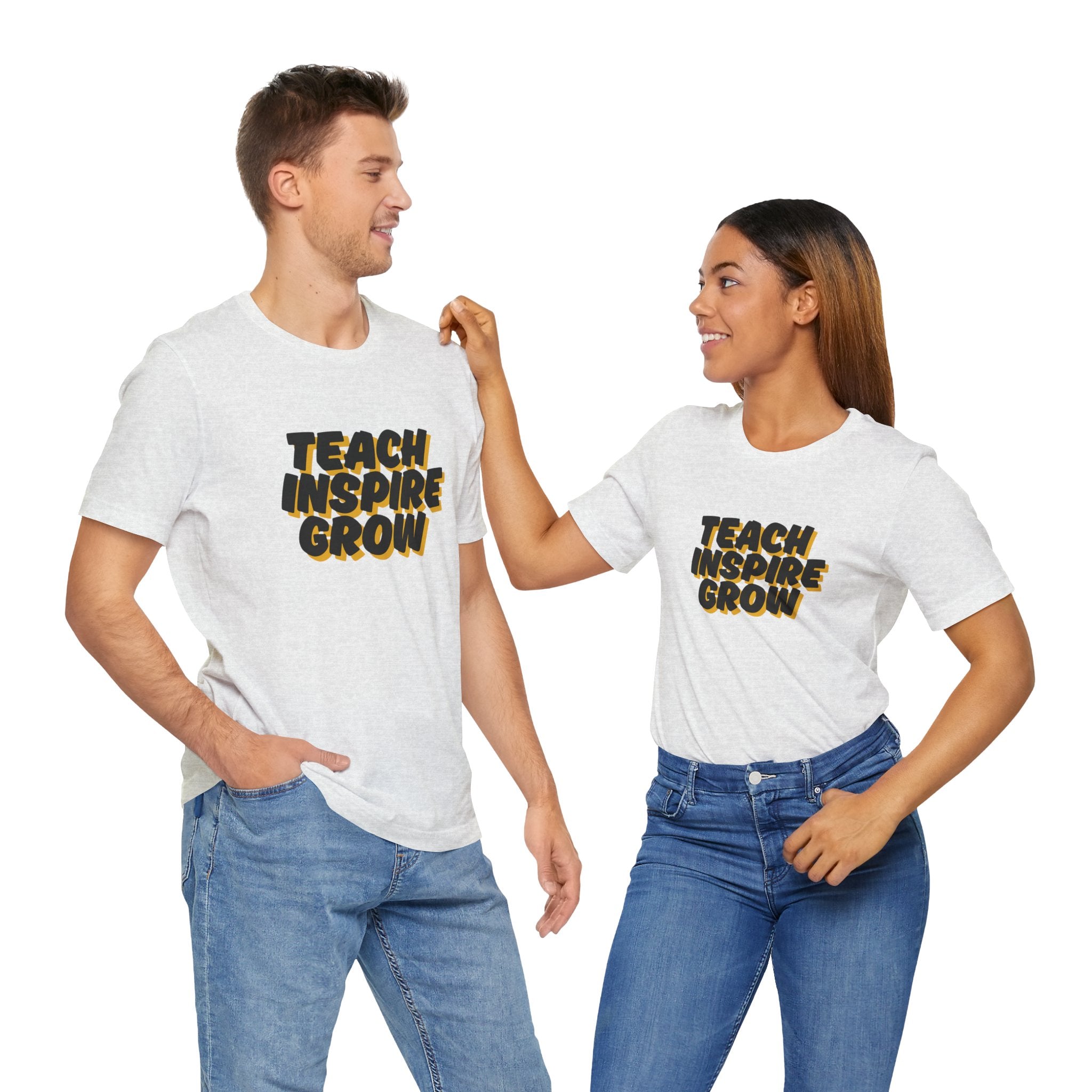 Inspiring Teacher Tee - Teach Inspire Grow Unisex Jersey Short Sleeve Shirt