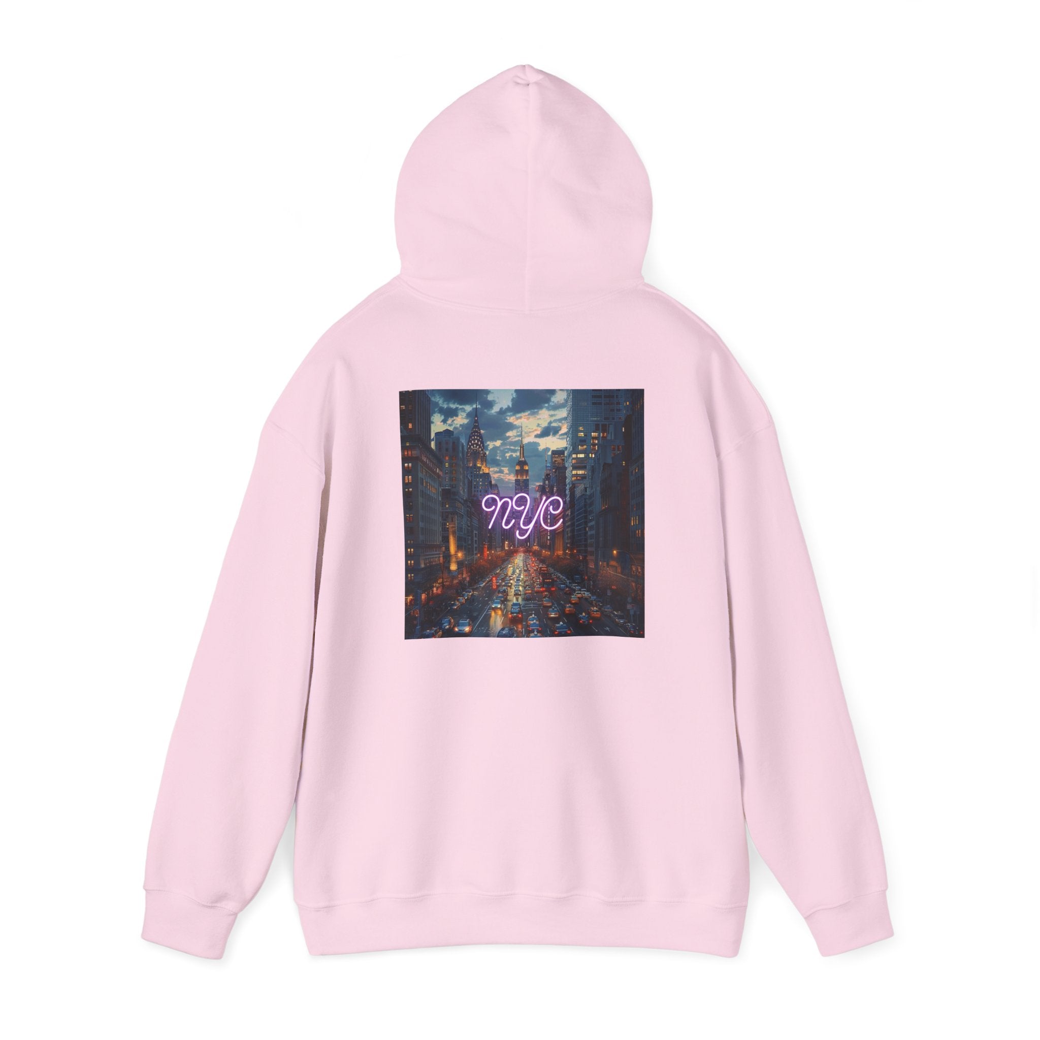 NYC Neon Lights Unisex Heavy Blend™ Hooded Sweatshirt - Cozy Urban Style
