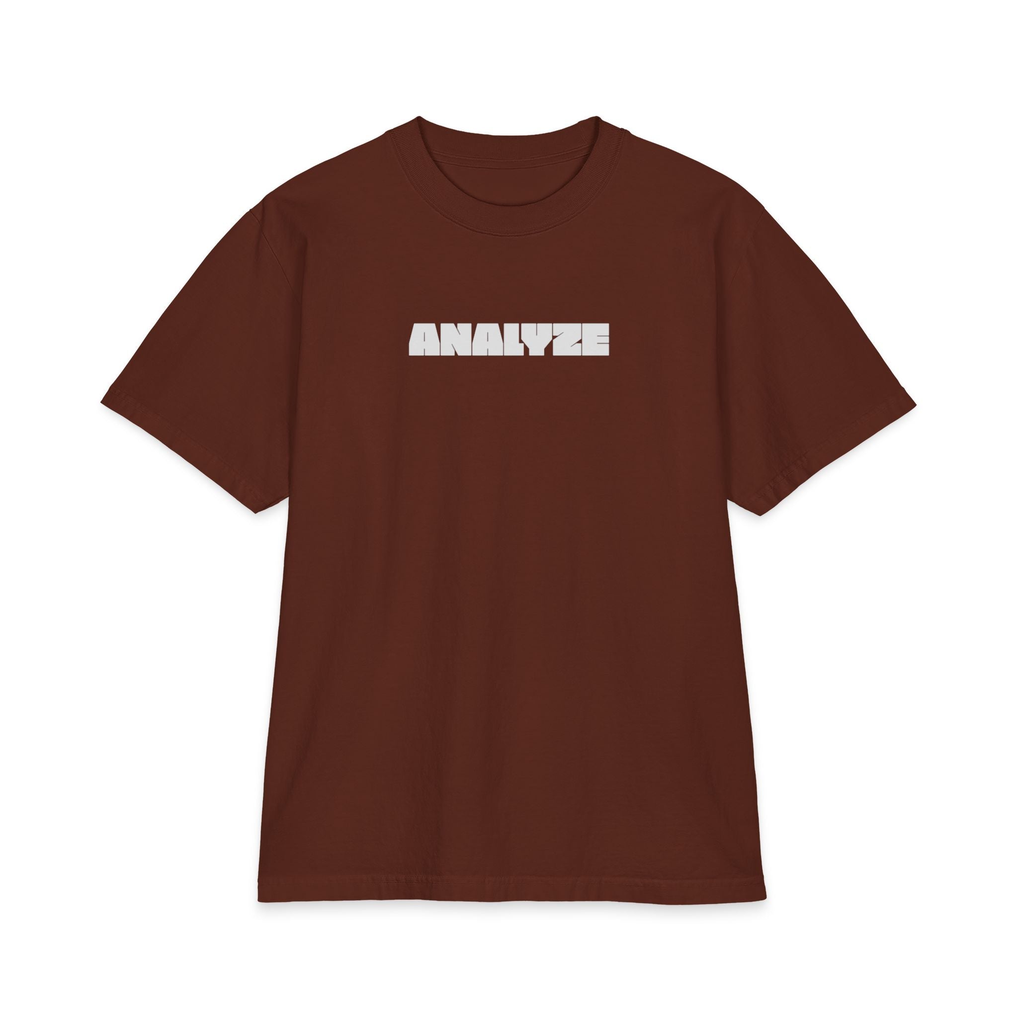 Analyze Graphic T‑Shirt — Minimalist White Short Sleeve