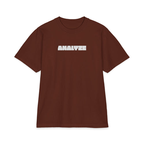 Analyze Graphic T‑Shirt — Minimalist White Short Sleeve