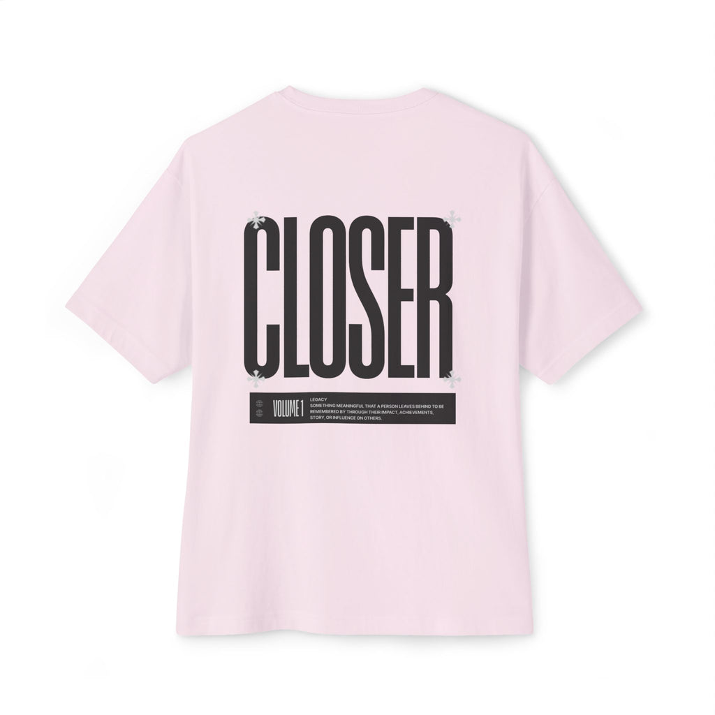 Closer Graphic Tee — Oversized Boxy Pink T‑Shirt