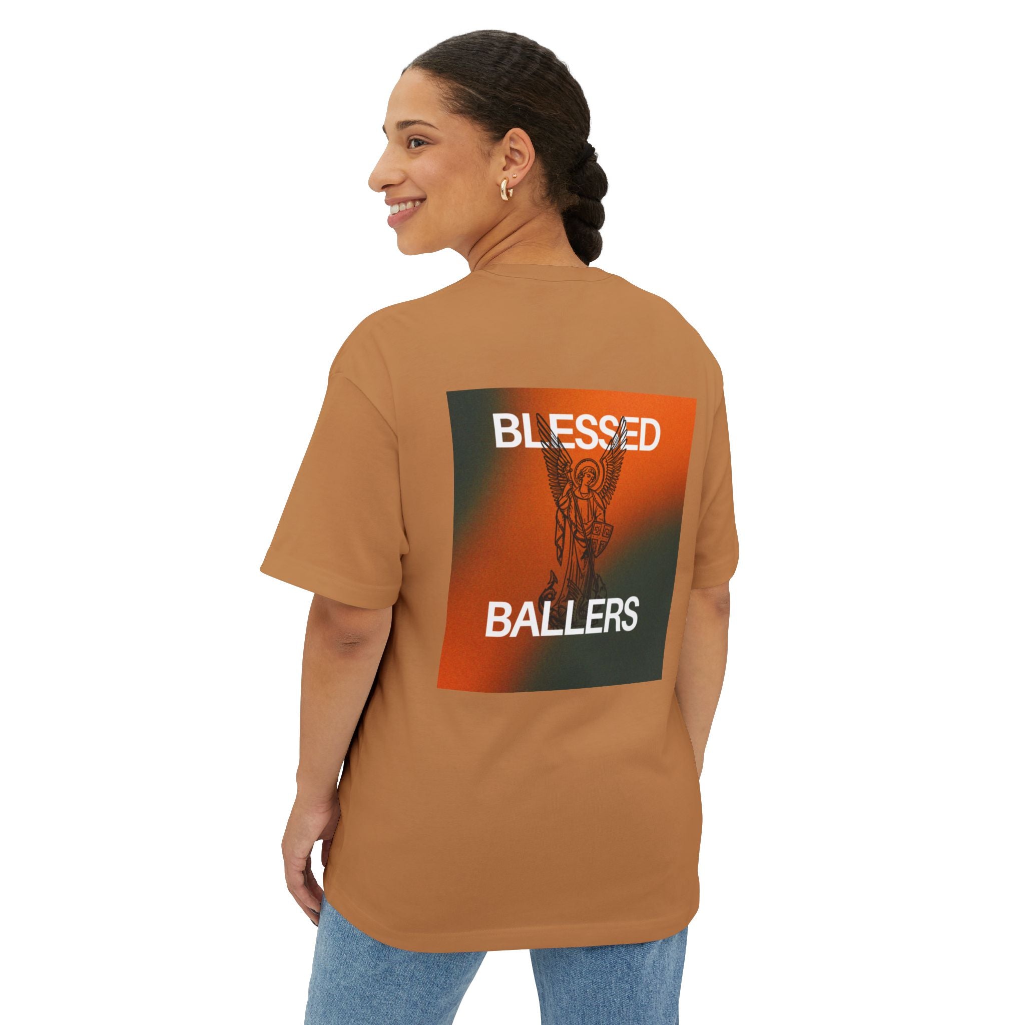 Unisex Oversized Boxy Tee - Blessed Ballers Graphic Shirt