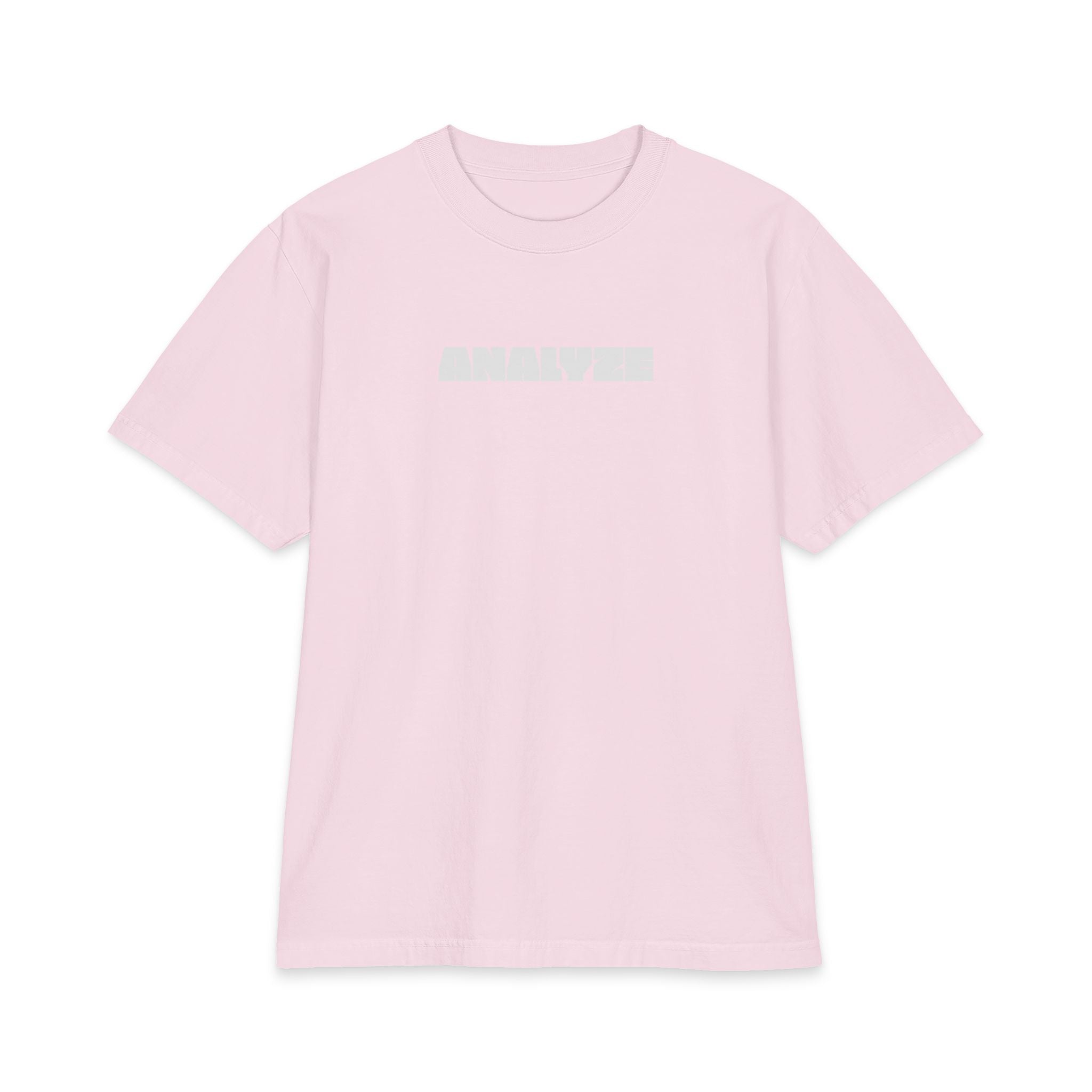 Analyze Graphic T‑Shirt — Minimalist White Short Sleeve