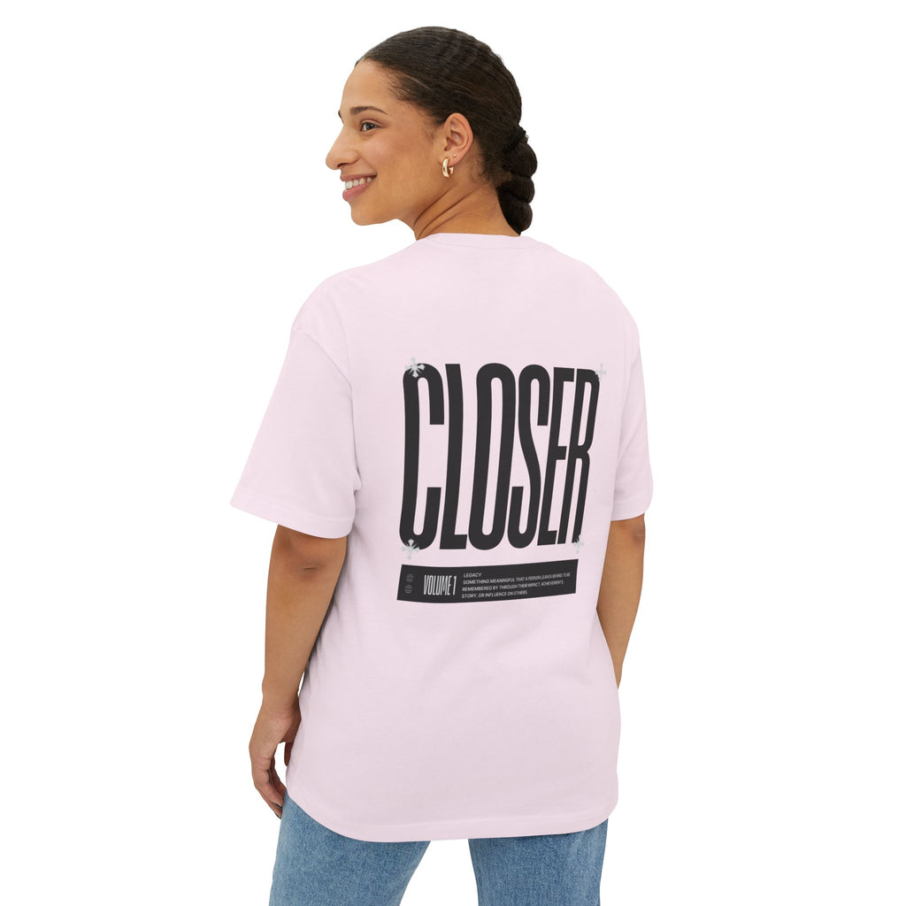Closer Graphic Tee — Oversized Boxy Pink T‑Shirt