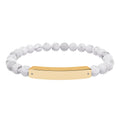 Flow Engravable Natural Stone Bead Stretch Bracelet – Personalized Bar Bracelet