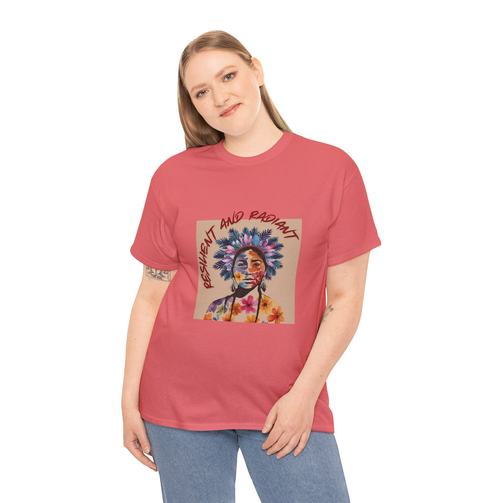 Empowered Floral Unisex Heavy Cotton Tee - Fresh & Radiant Design