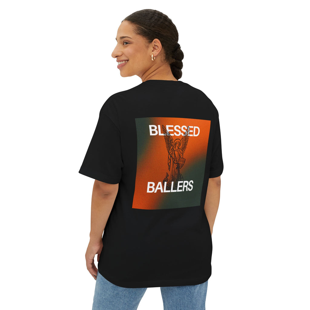 Unisex Oversized Boxy Tee - Blessed Ballers Graphic Shirt