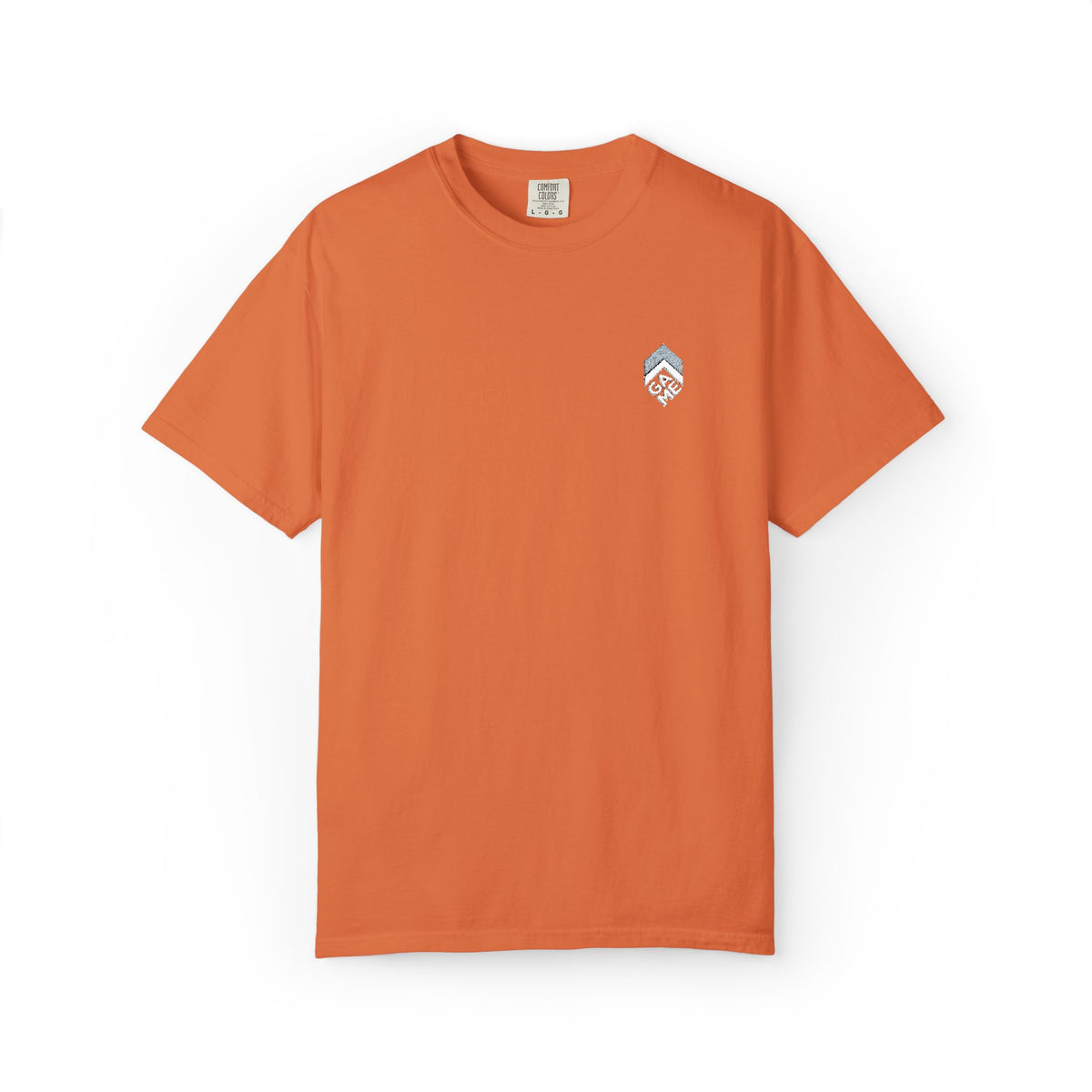 Golden Sunrise Tee — Small Floral Heart Chest Graphic