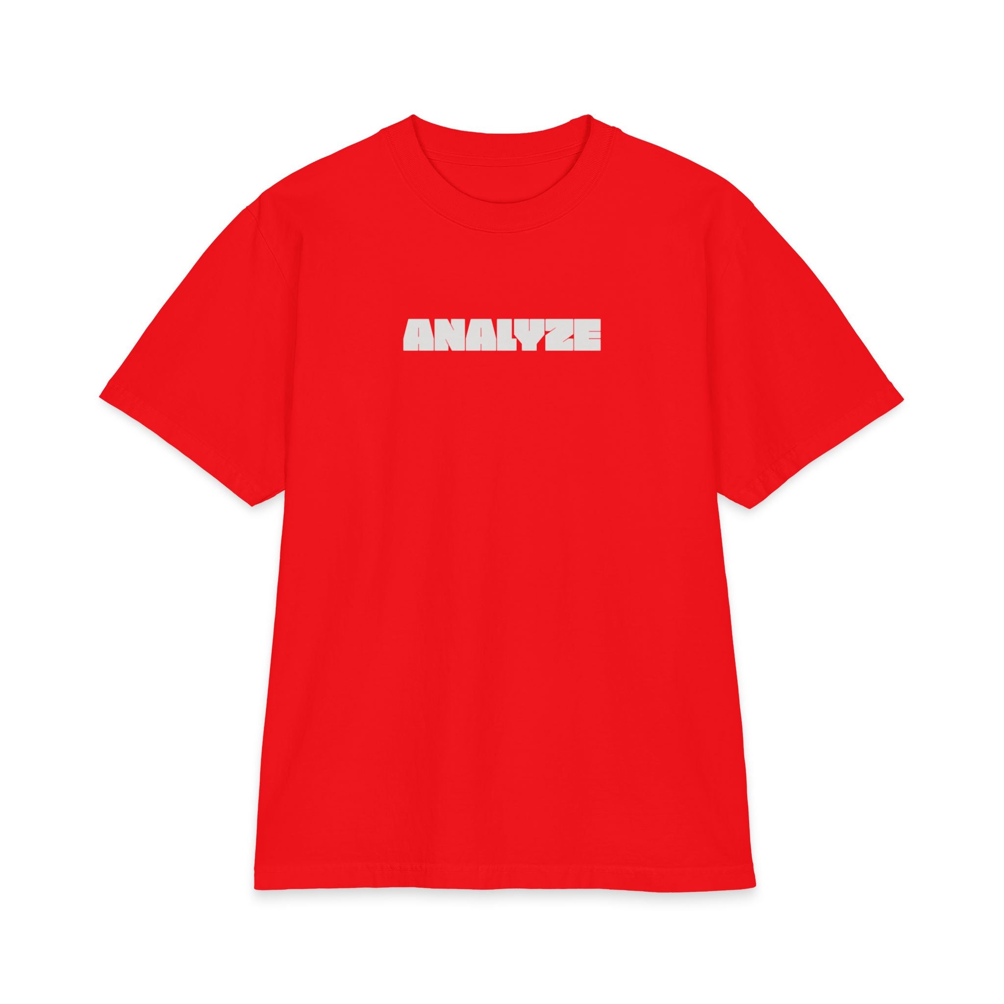 Analyze Graphic T‑Shirt — Minimalist White Short Sleeve